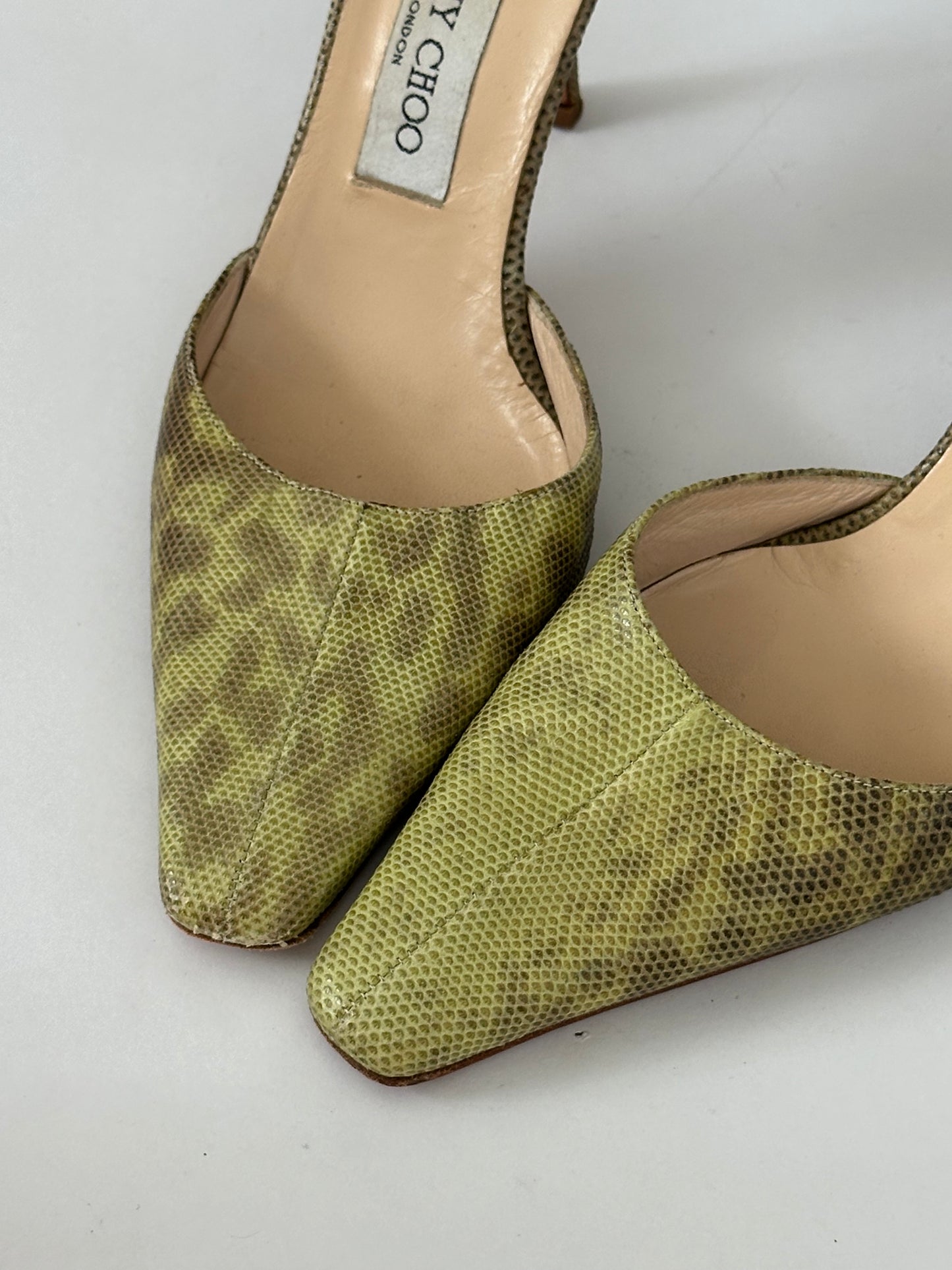 Jimmy Choo Lizard Mules (38)