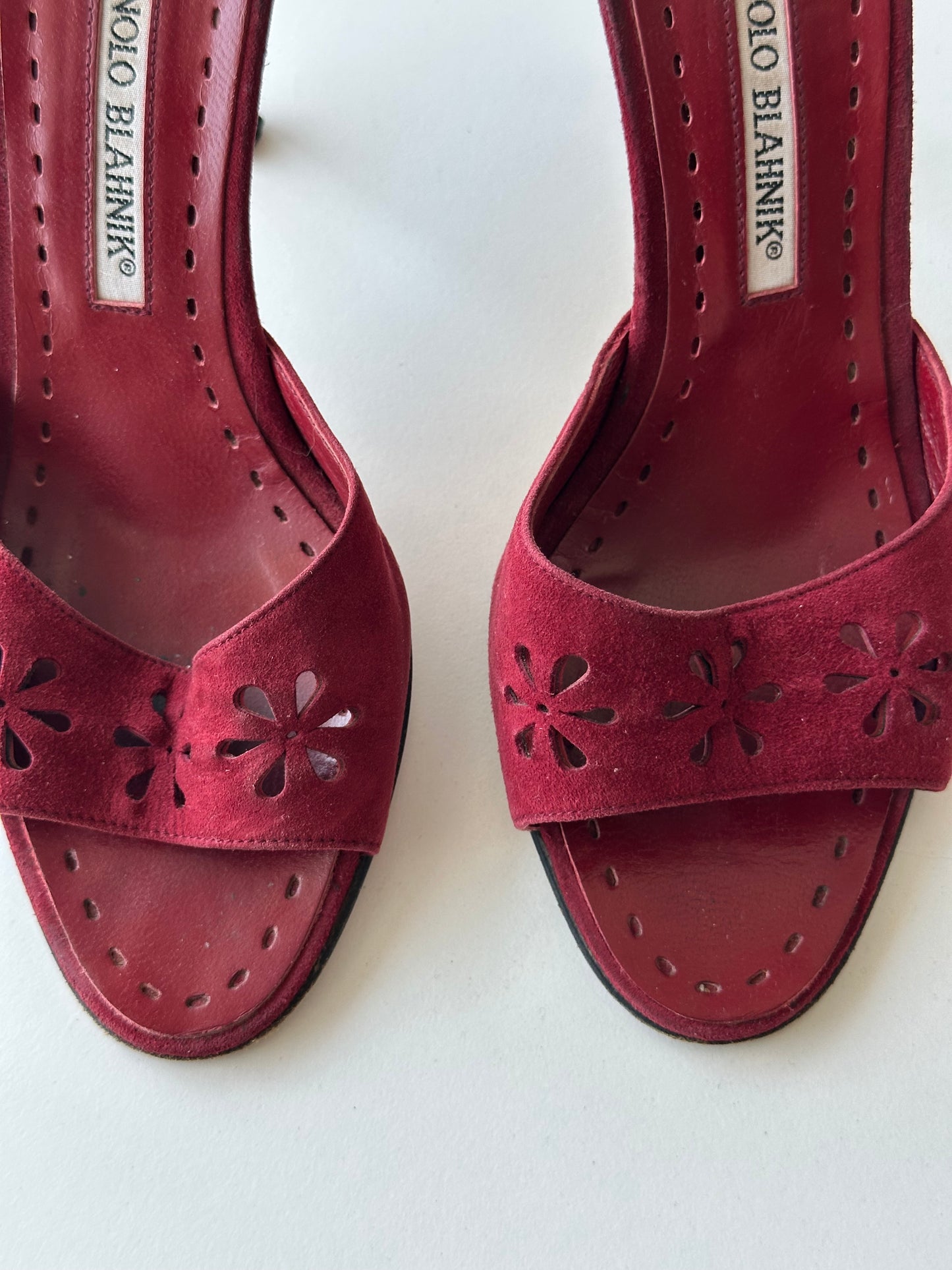 Manolo Blahnik Floral Lasercut Mule (36)