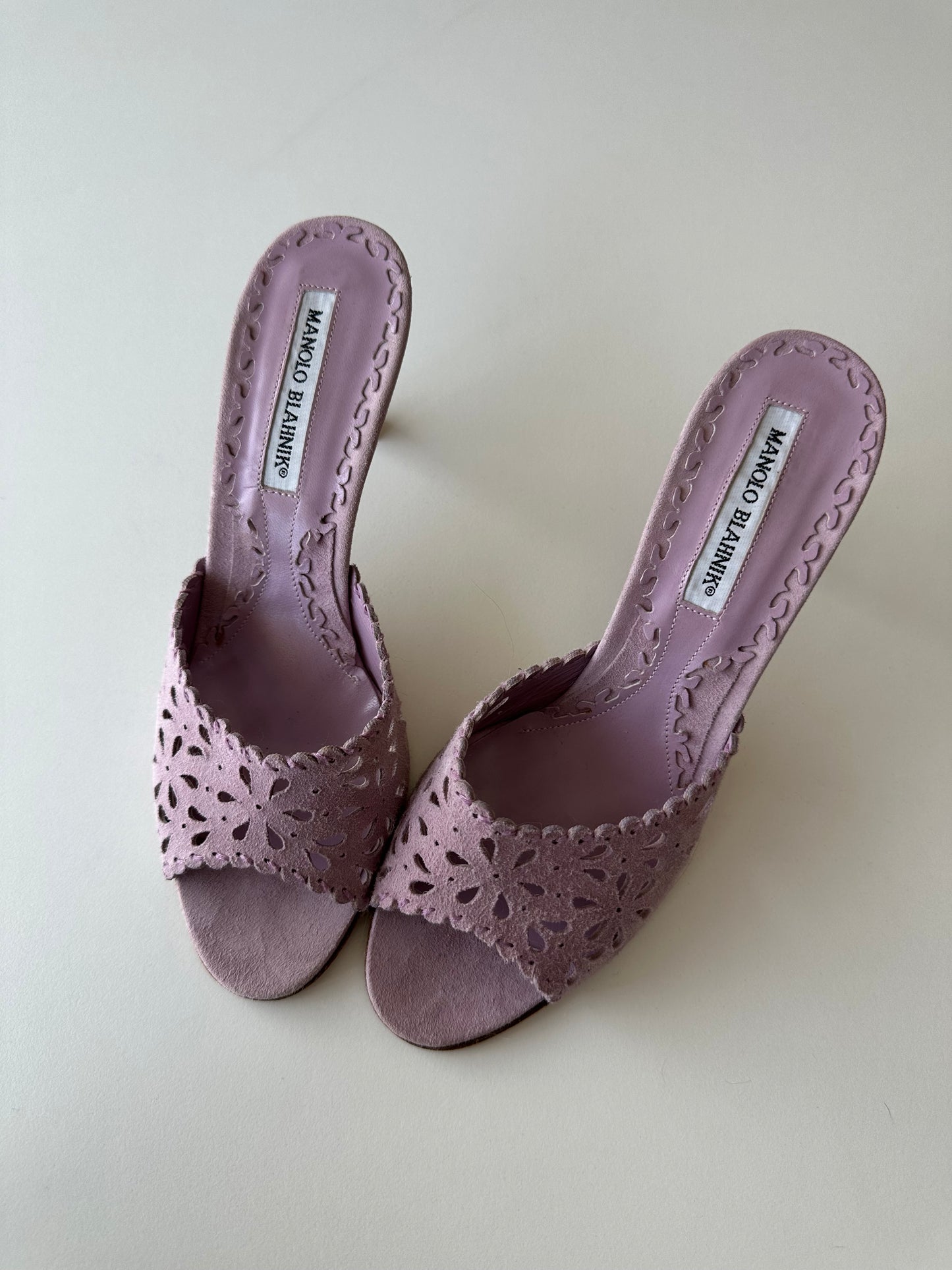 Manolo Blahnik Eyelet Mule (37.5)