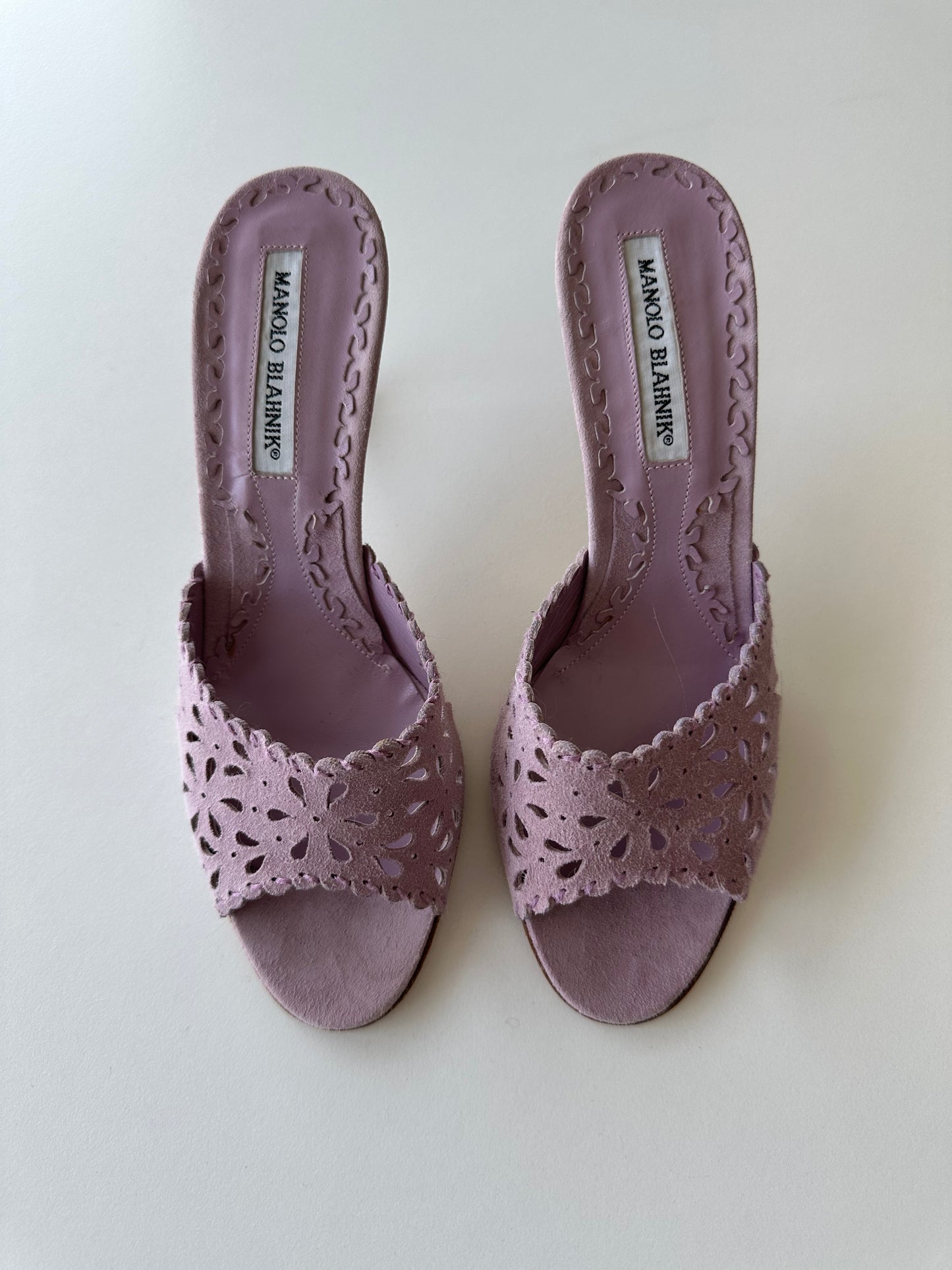 Manolo Blahnik Eyelet Mule (37.5)