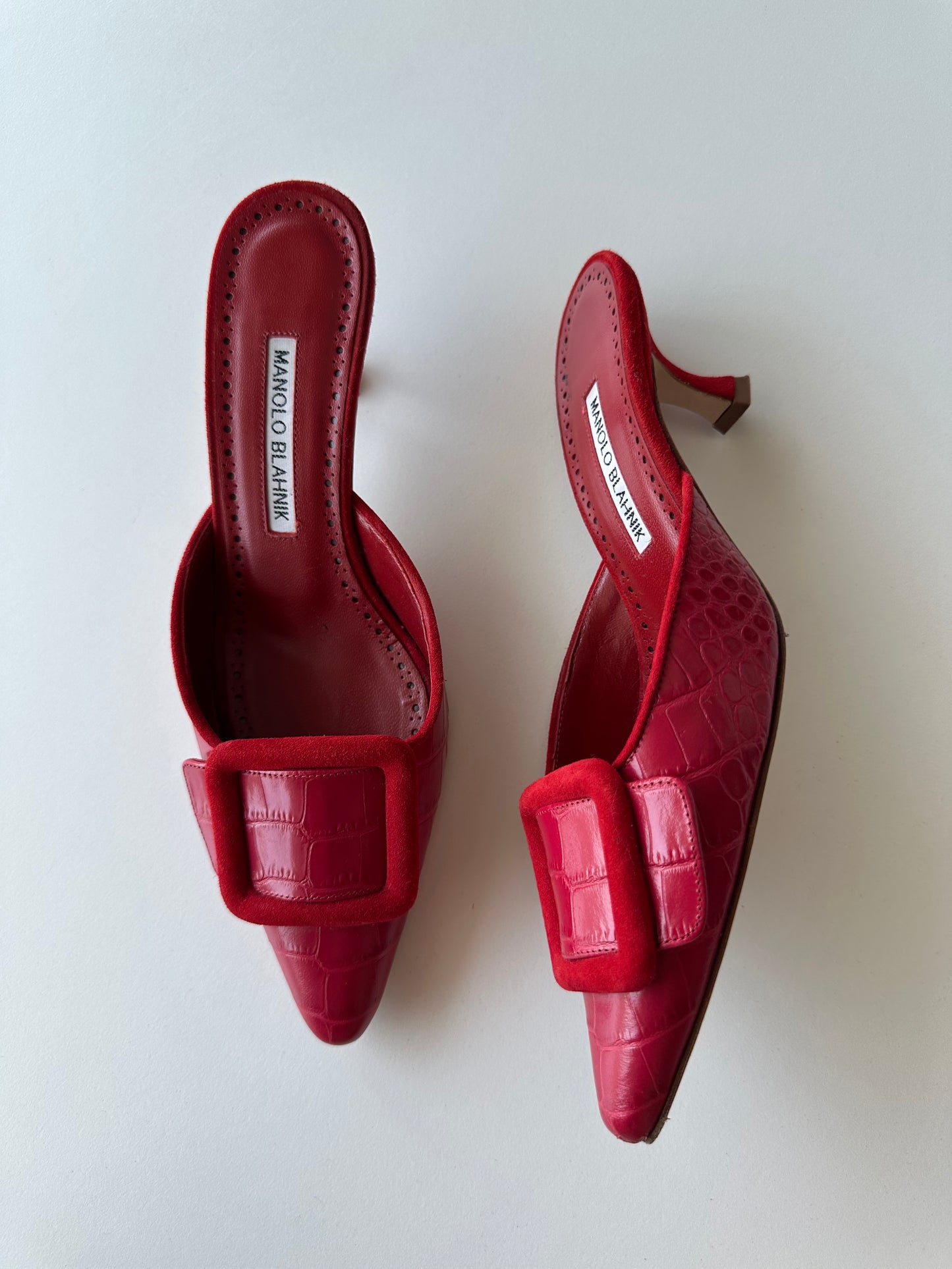 Manolo Blahnik Croc Buckle Mule (36)