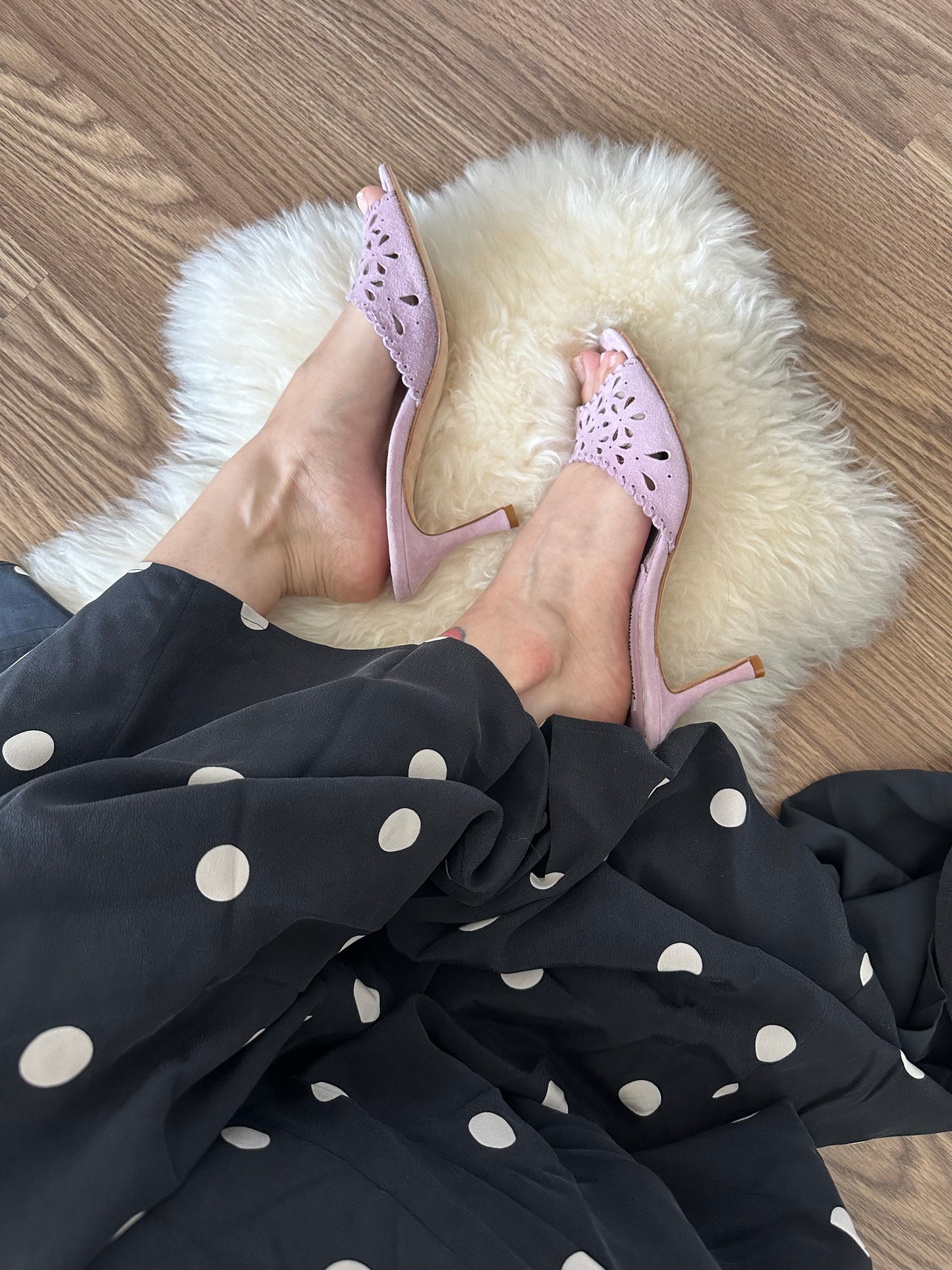 Manolo Blahnik Eyelet Mule (37.5)