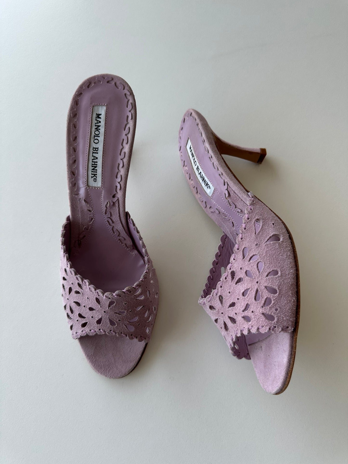 Manolo Blahnik Eyelet Mule (37.5)
