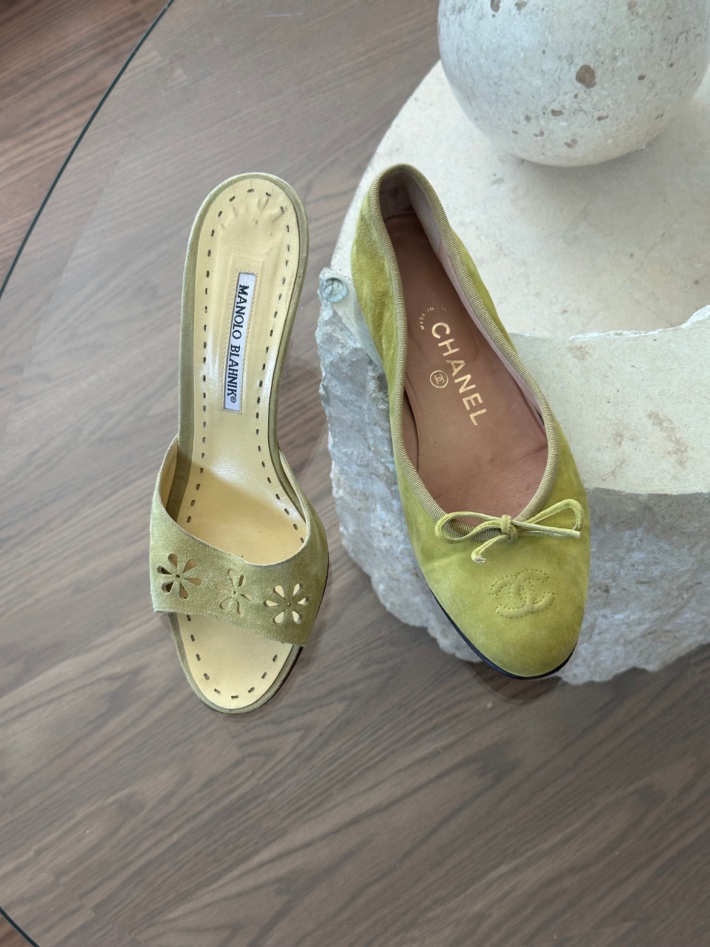 Chanel Lime Green Flats (38)