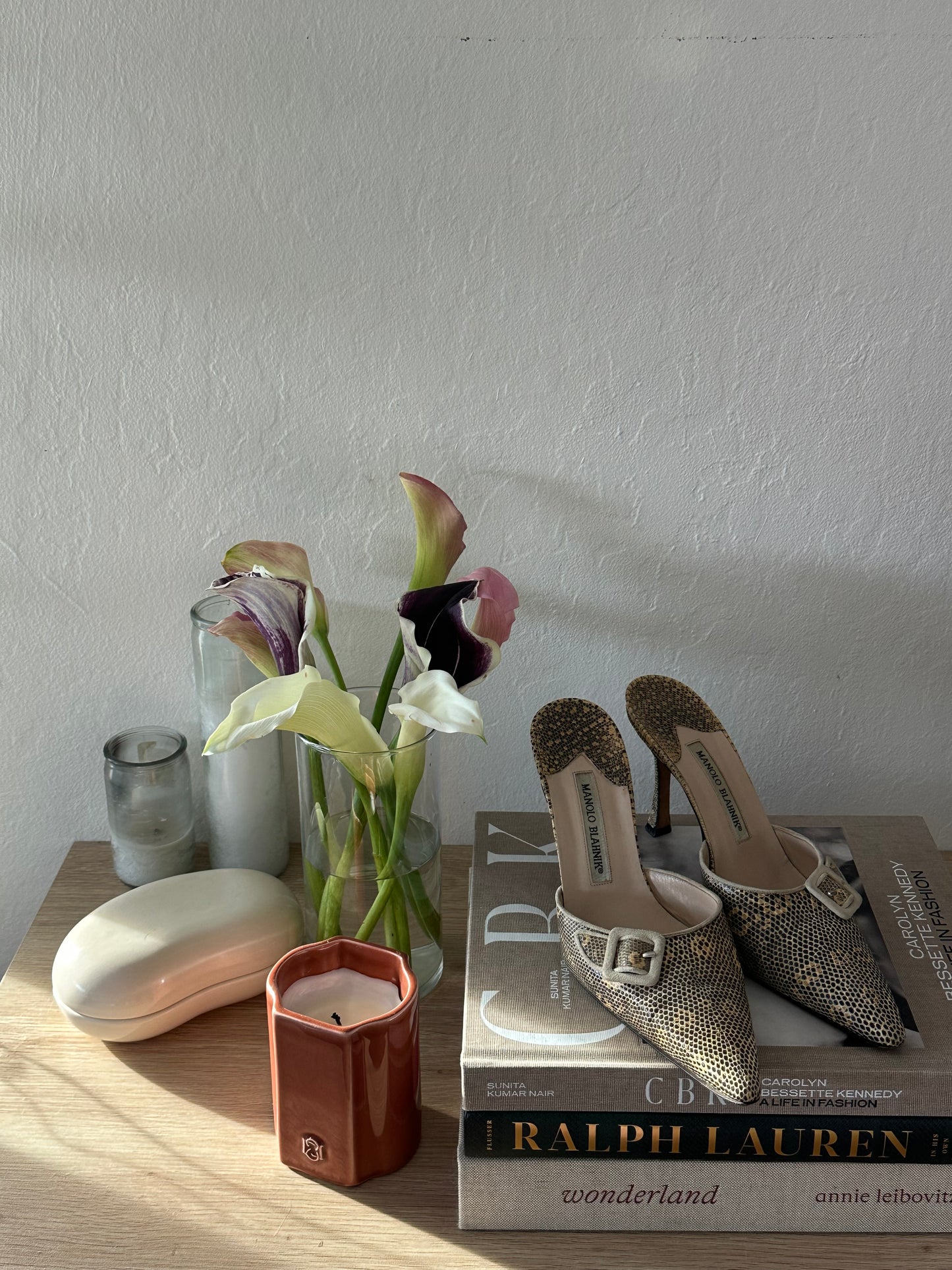 Manolo Blahnik Snakeskin Mule (38.5)