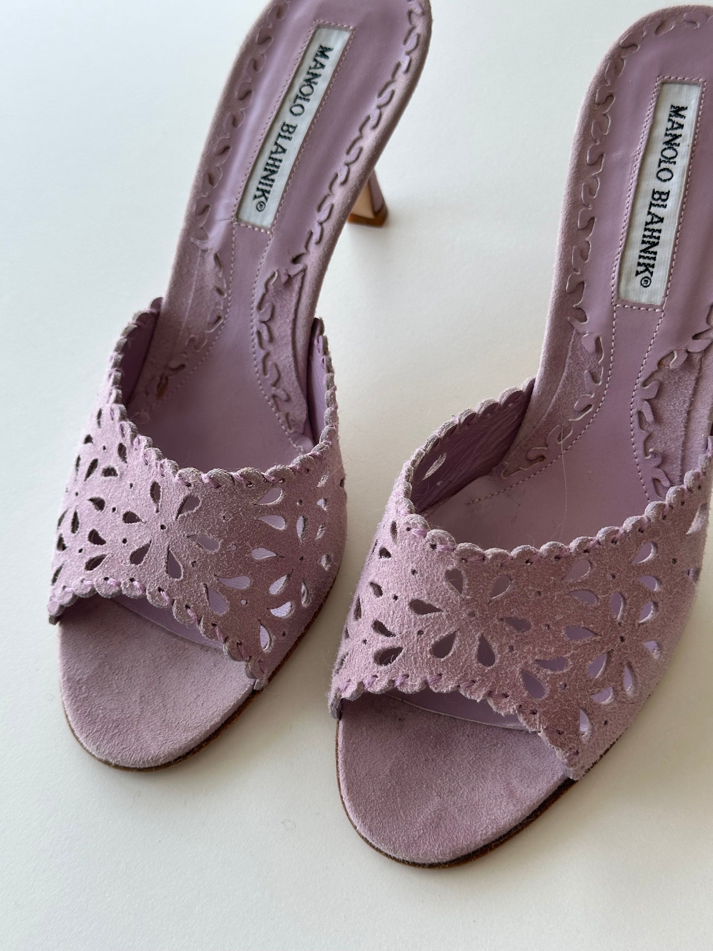Manolo Blahnik Eyelet Mule (37.5)