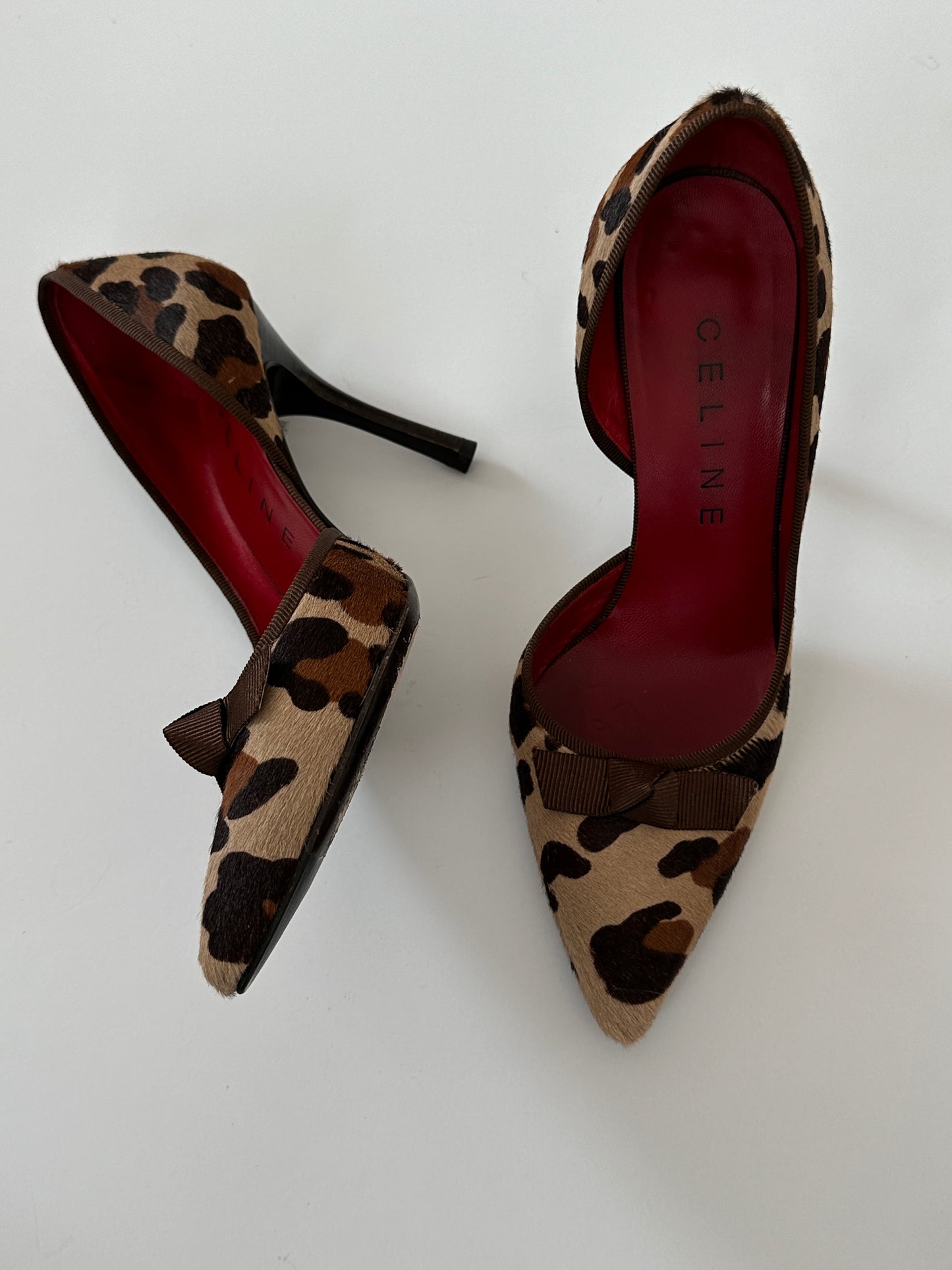 Celine Leopard ponyhair D’orsay pumps (36)