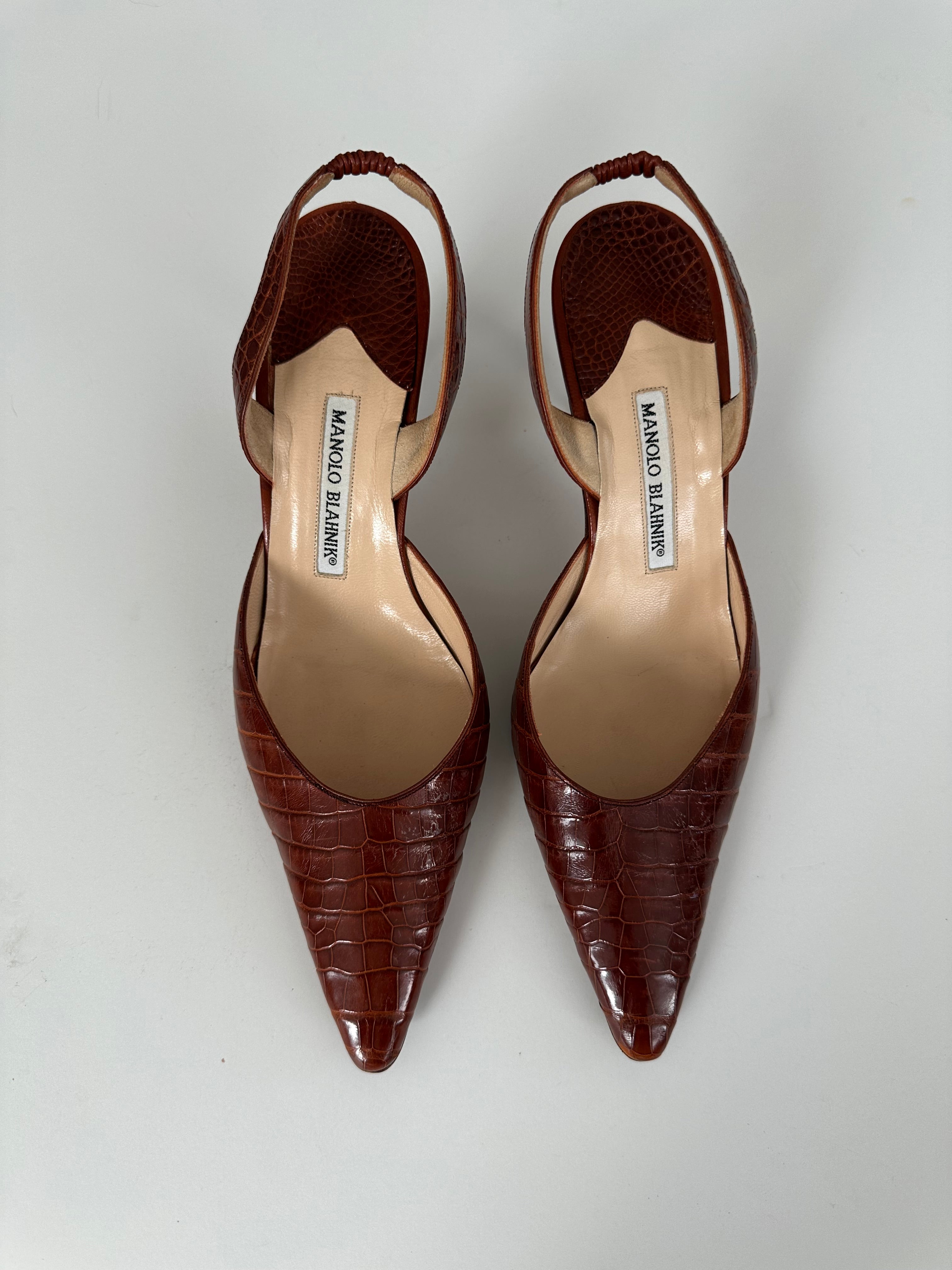 Manolo Blahnik Croc Slingback (40) – The Modern Romantique