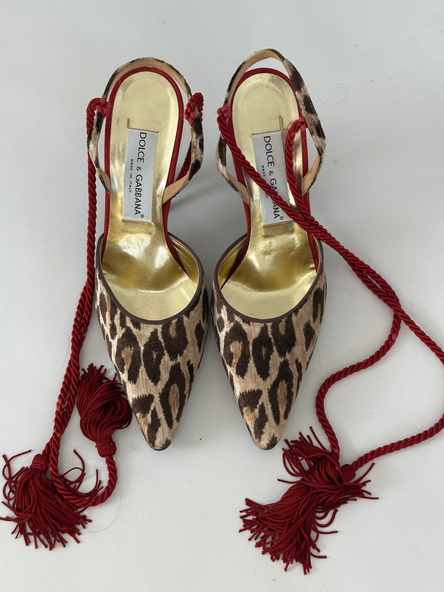 Dolce & Gabbana Leopard Wrap Heel (39)
