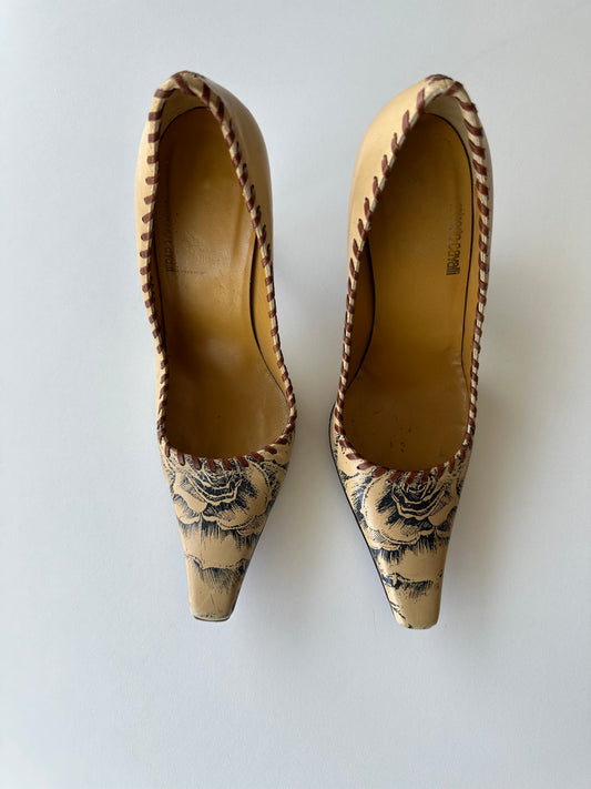 Roberto Cavalli Tattoo Heels (35.5)