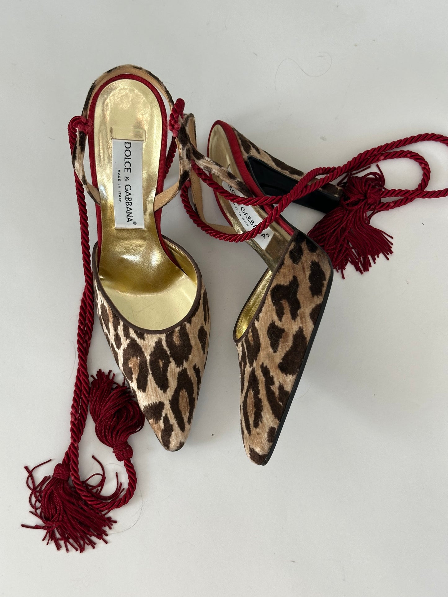 Dolce & Gabbana Leopard Wrap Heel (39)