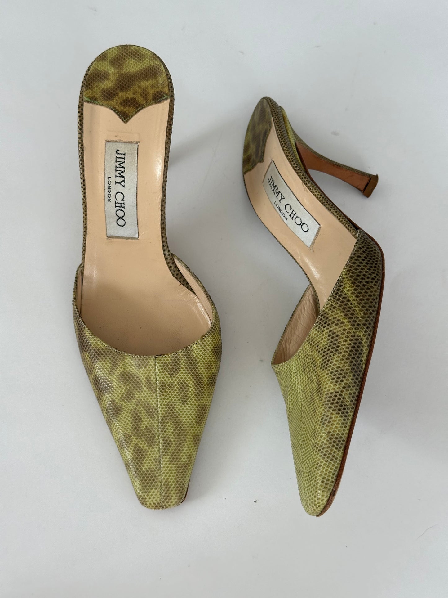 Jimmy Choo Lizard Mules (38)