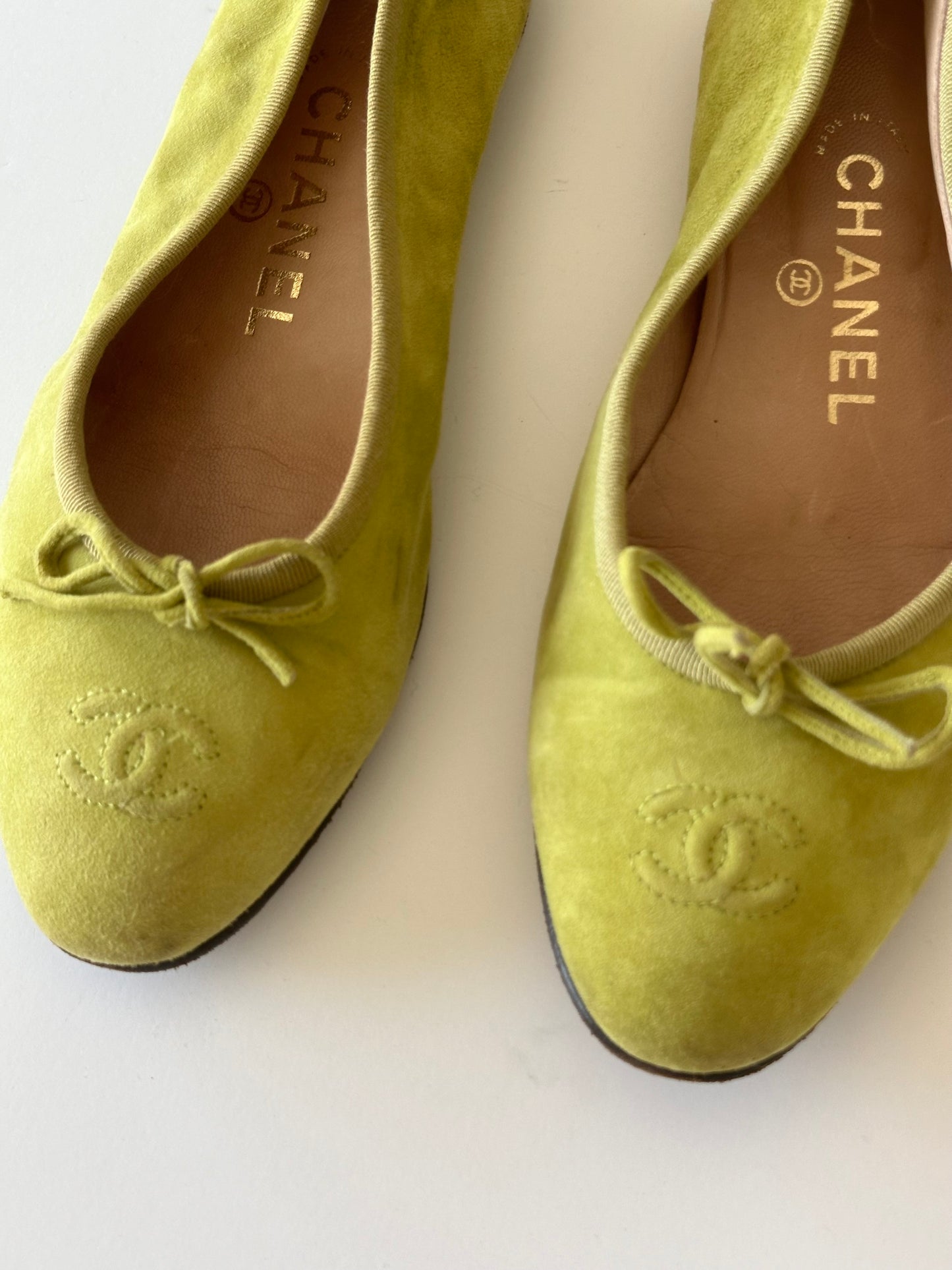 Chanel Lime Green Flats (38)