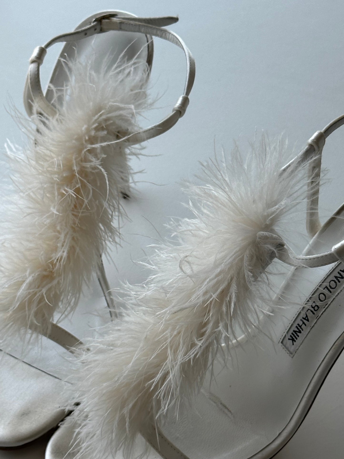 Manolo Blahnik Ostrich Feather Heel (39)