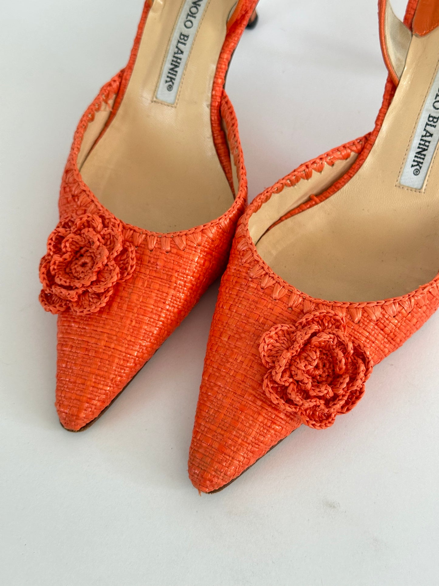 Manolo Blahnik Raffia Slingback (40)