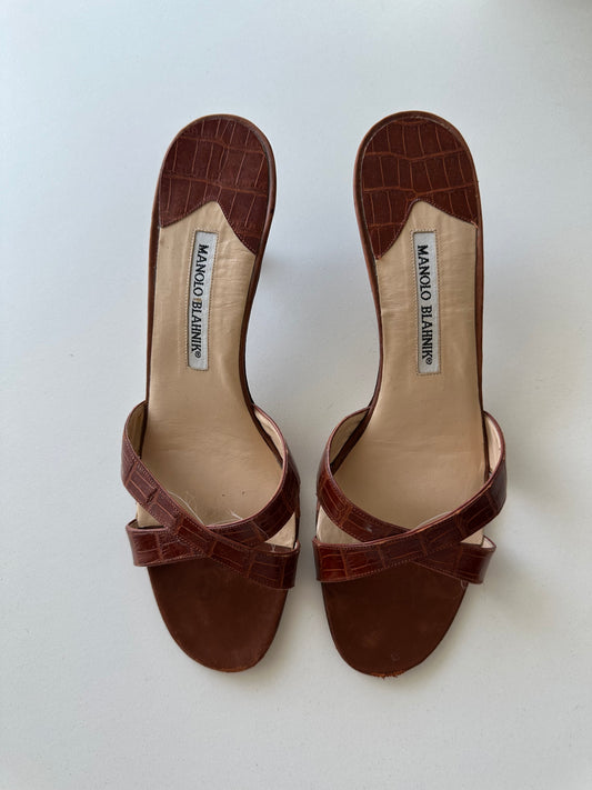 Manolo Blahnik Croc Mule (40)