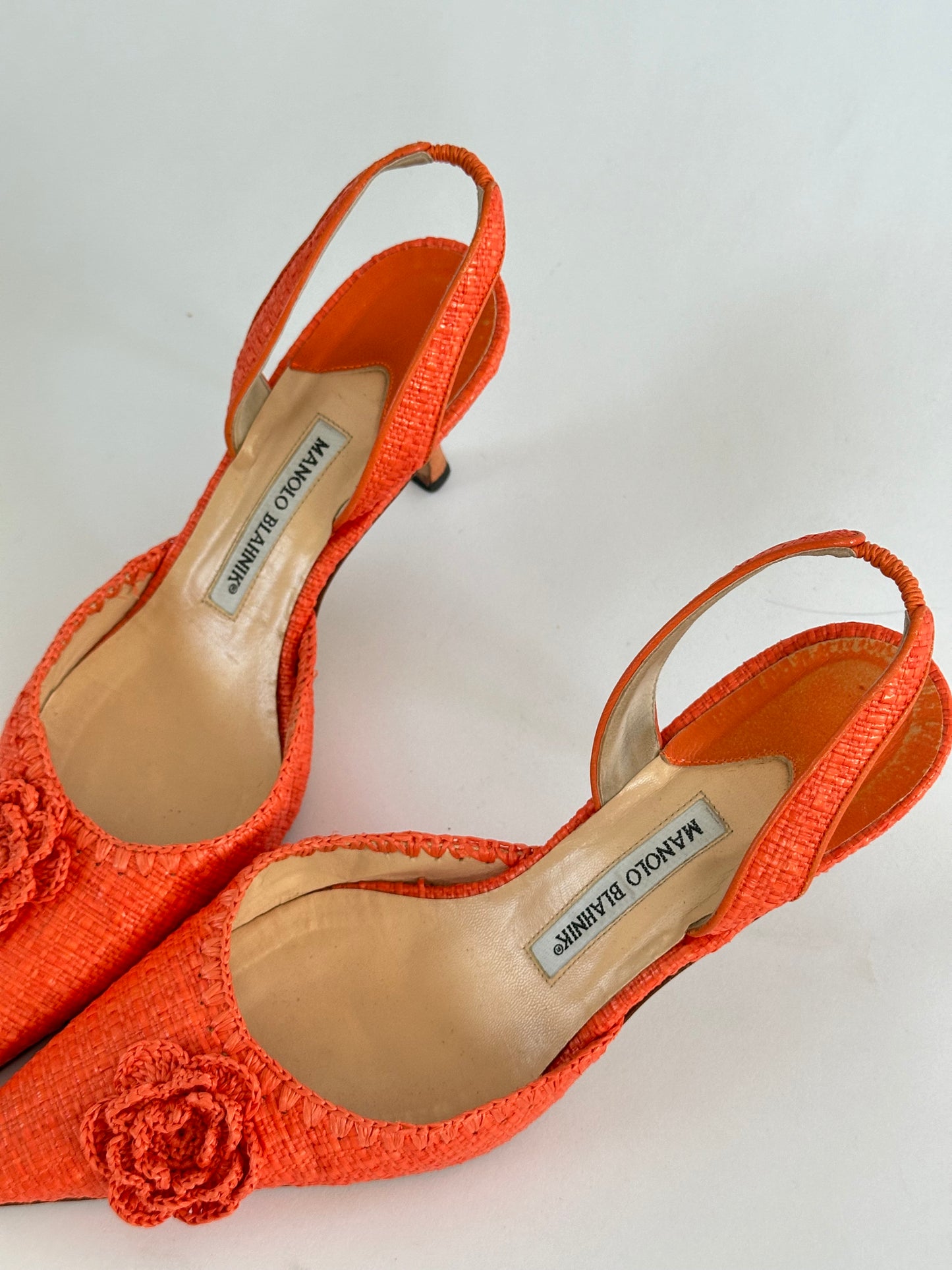 Manolo Blahnik Raffia Slingback (40)