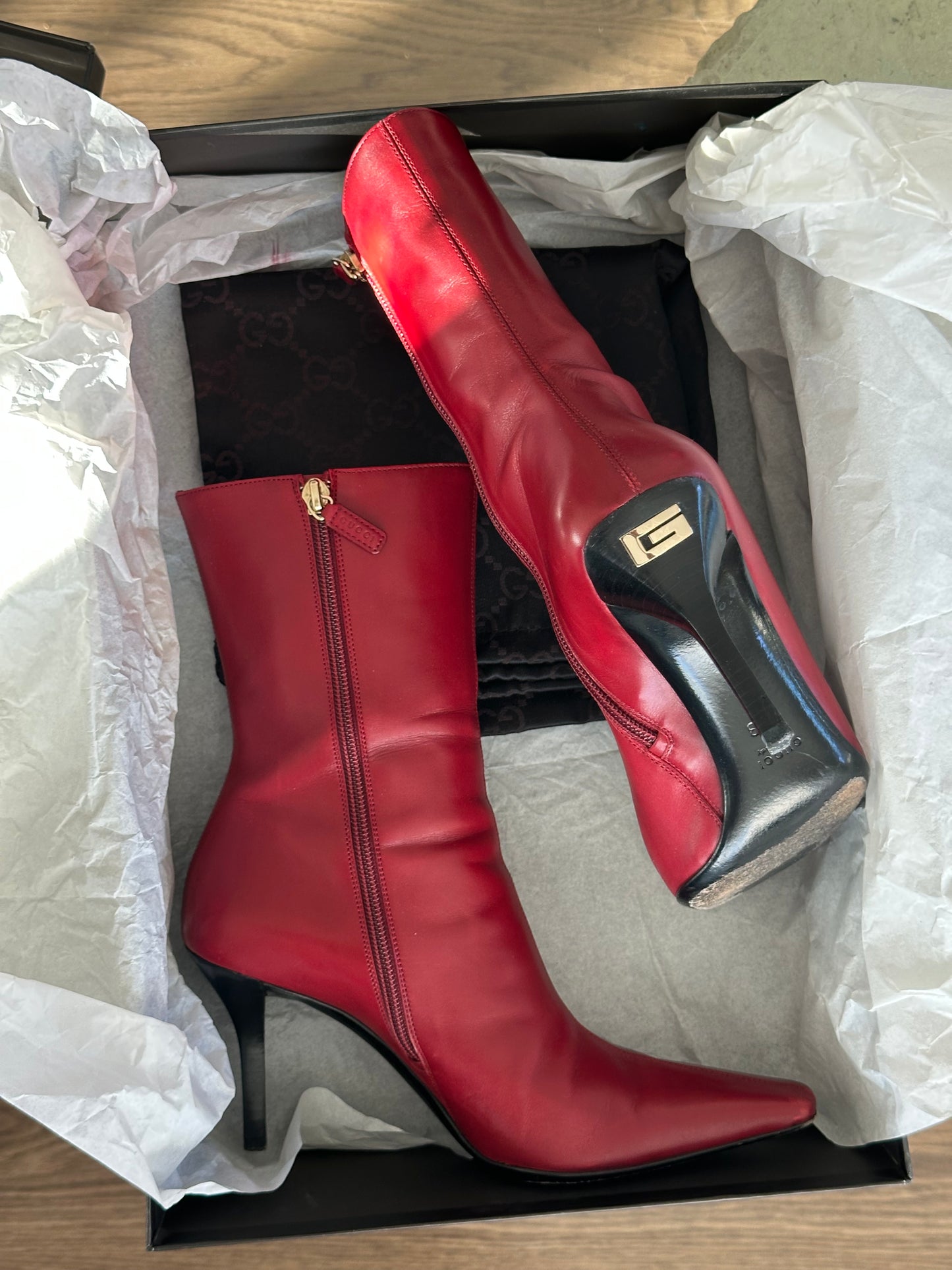 Gucci Mid Calf Boots (37.5)