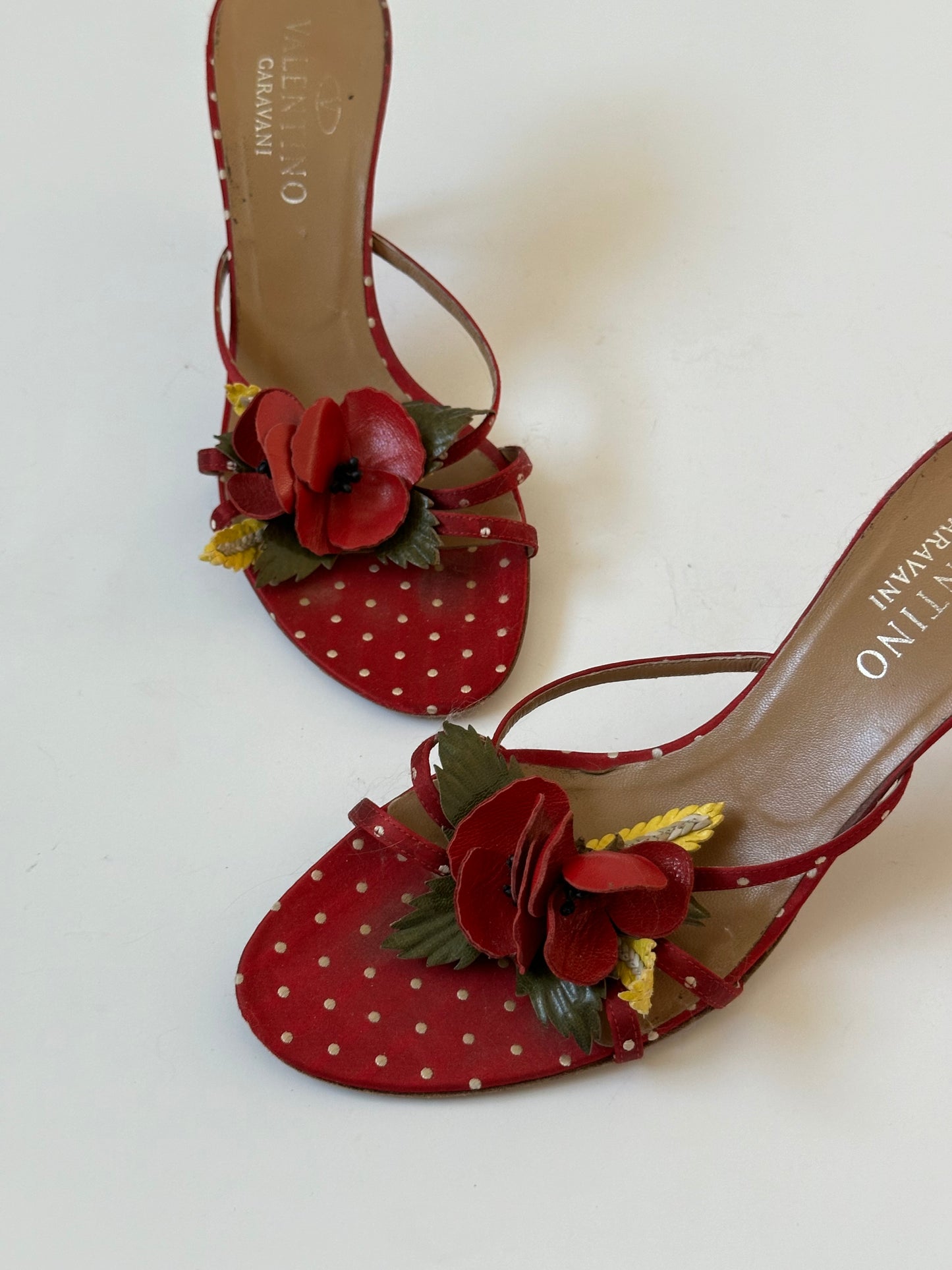 Valentino Polka Dot Floral Sandal (40)