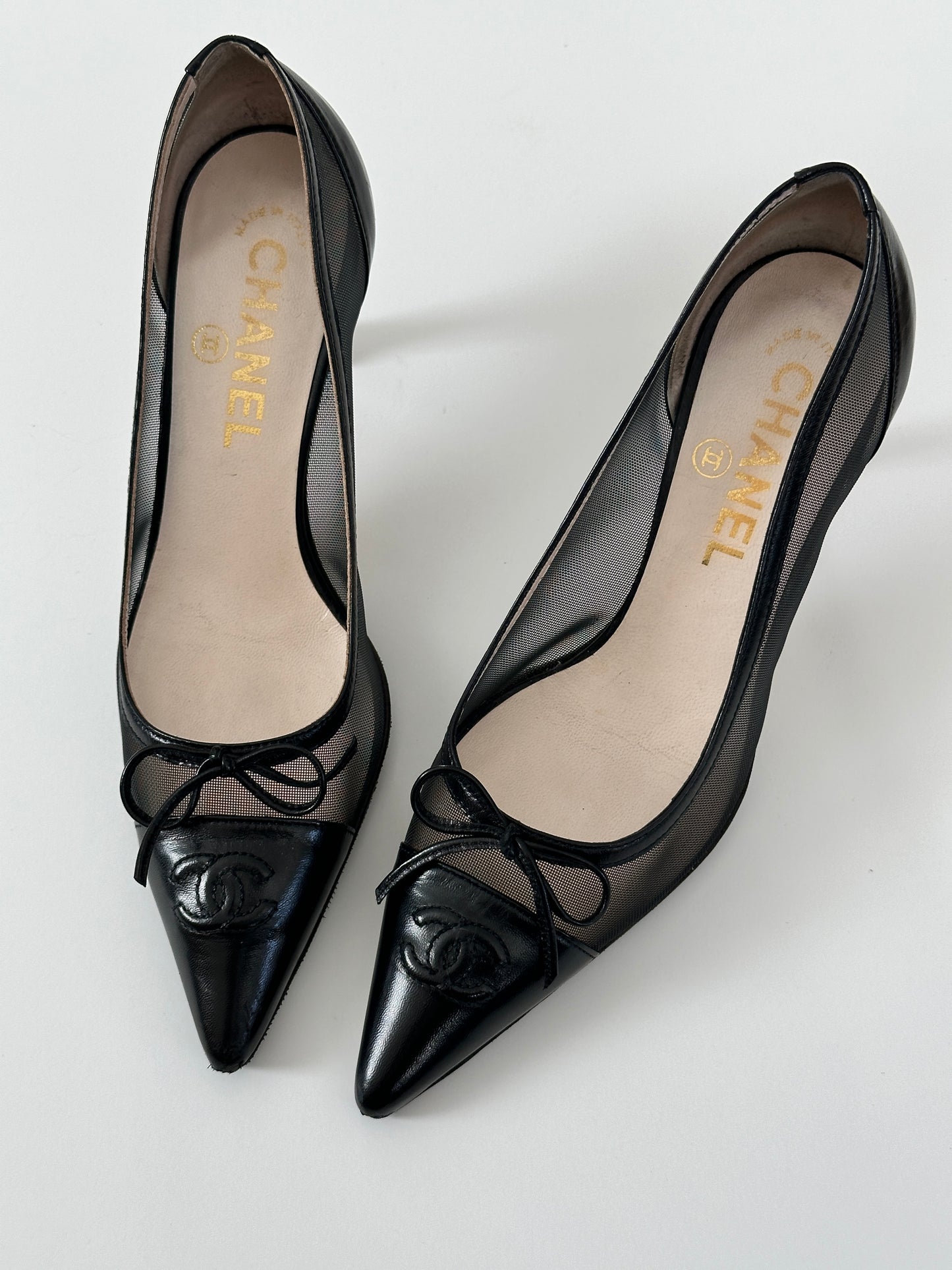 Chanel Mesh Pointed Toe Heels (35.5)