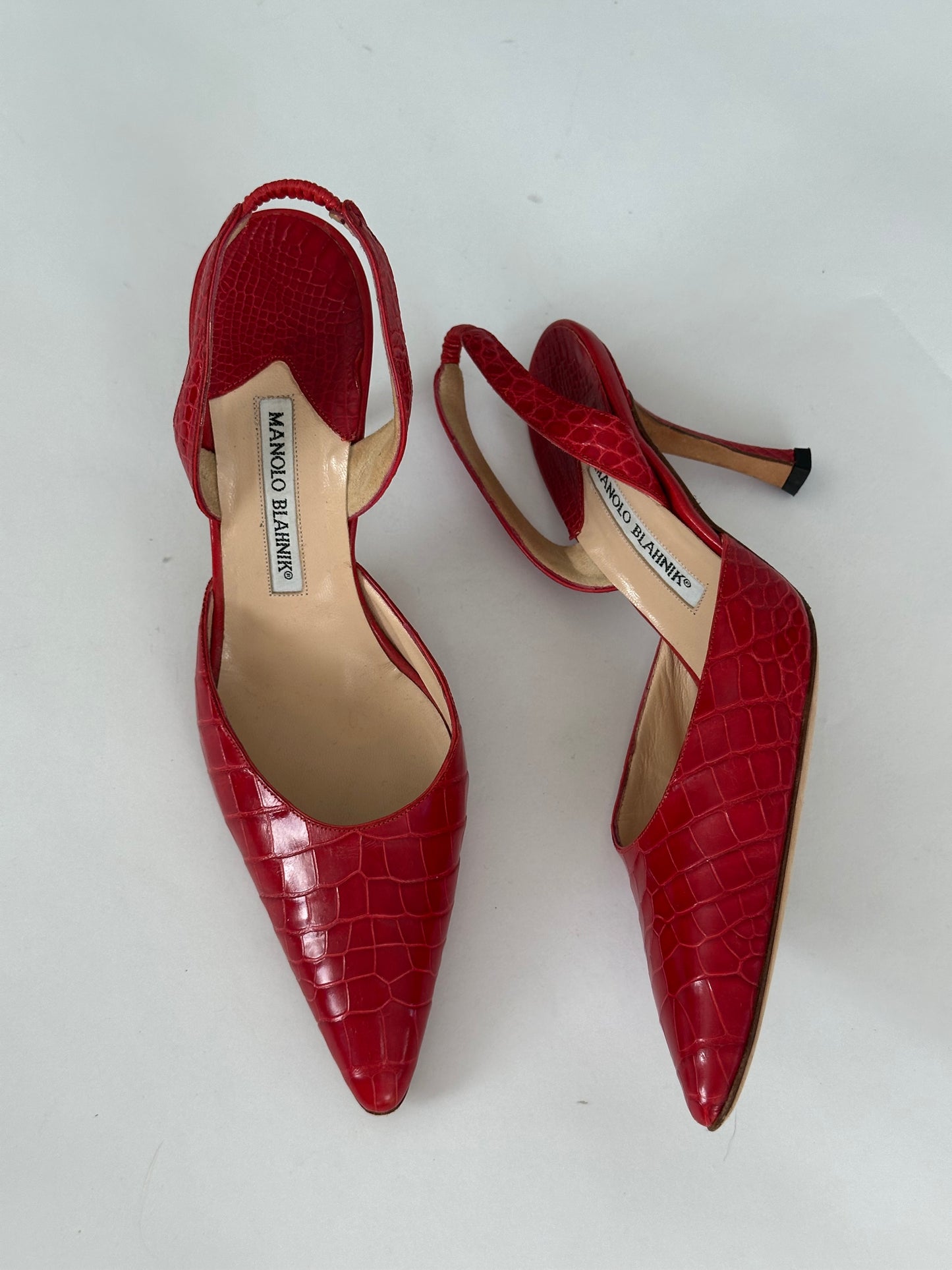 Manolo Blahnik Croc Slingback (38.5)