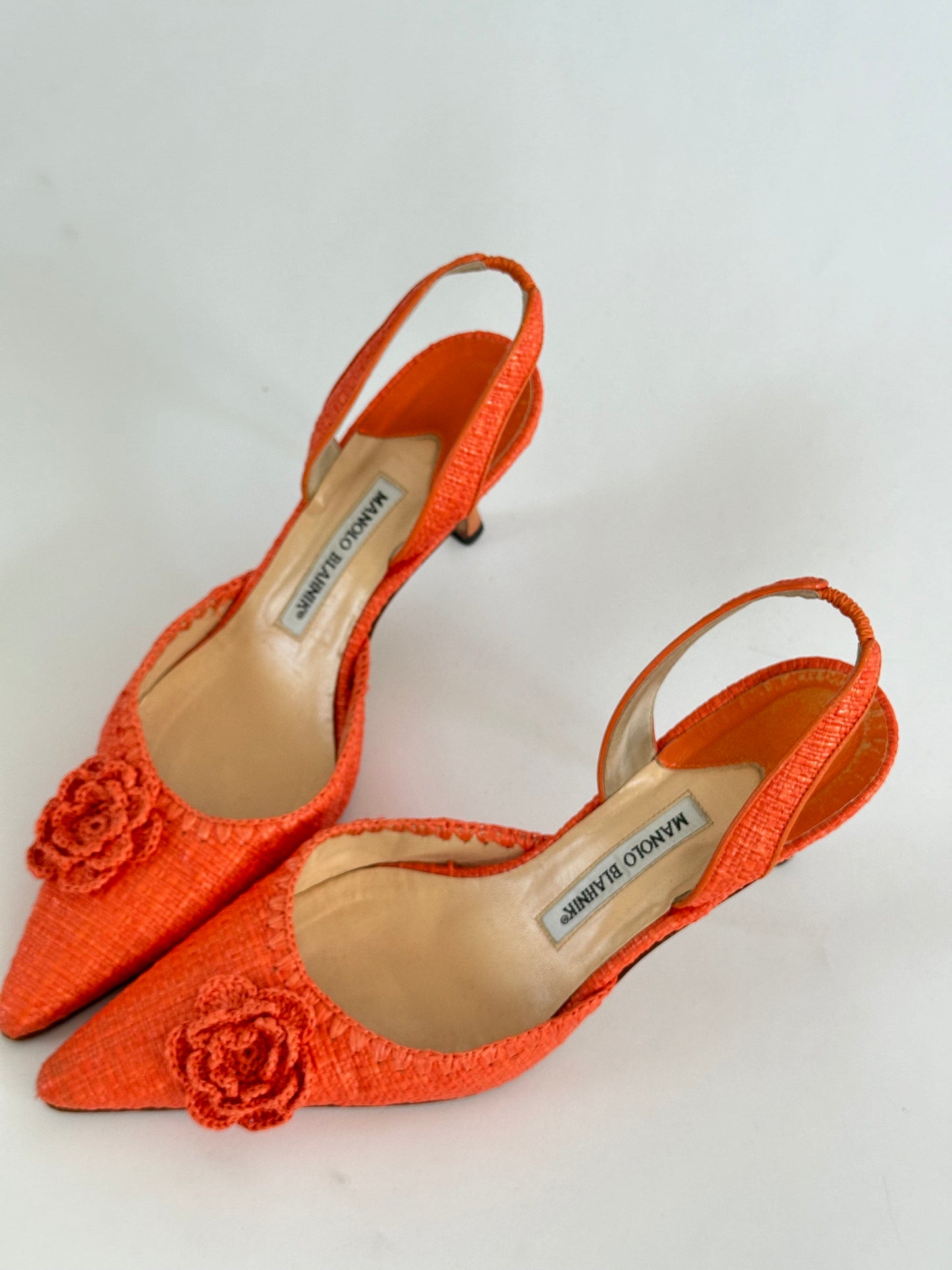 Manolo Blahnik Raffia Slingback (40)