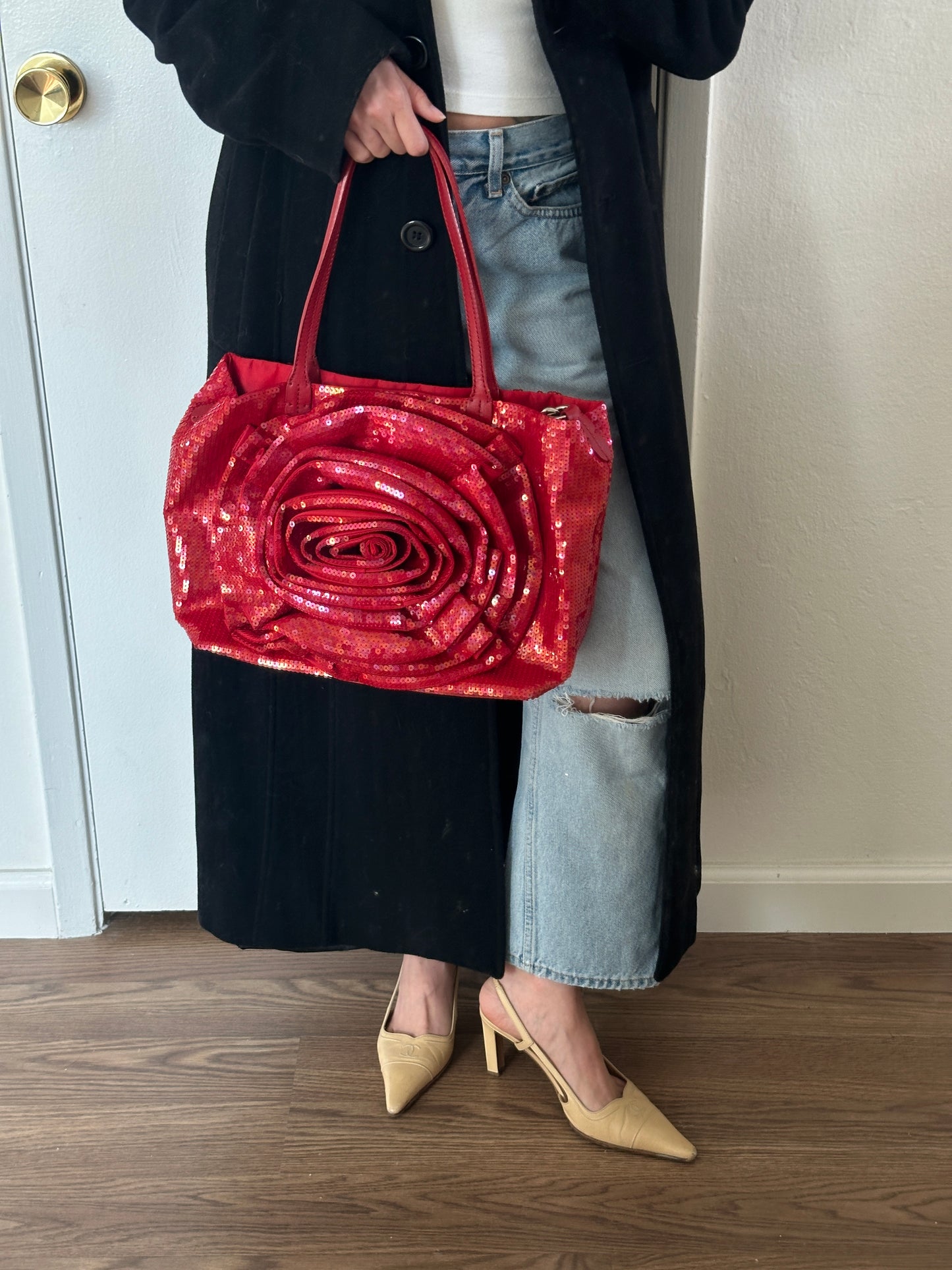 Valentino Sequin Rose Bag