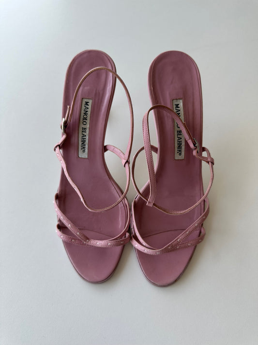 Manolo Blahnik Strappy Stitch Heel (38)