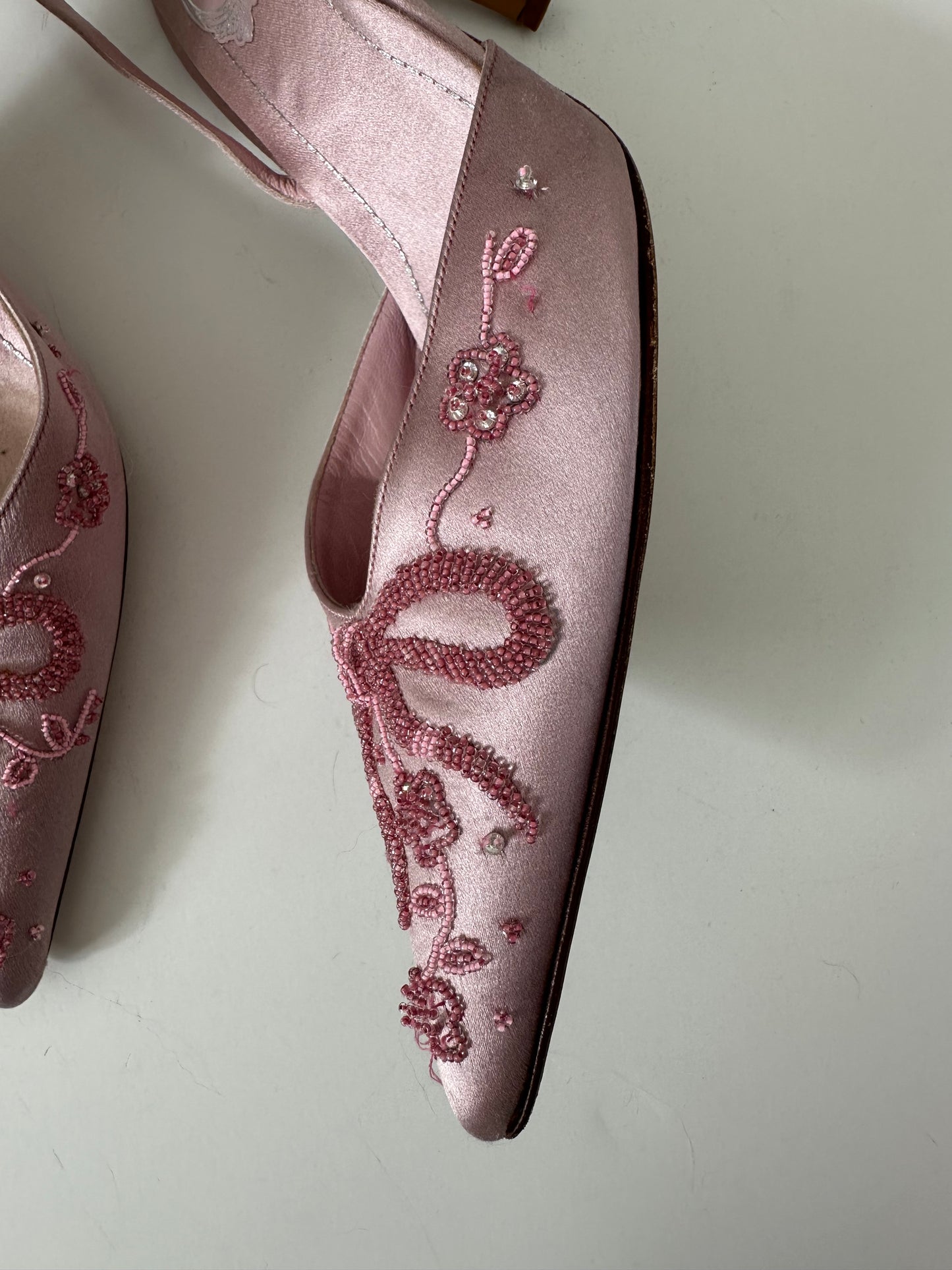 Rene Caovilla Beaded Slingback (38.5)