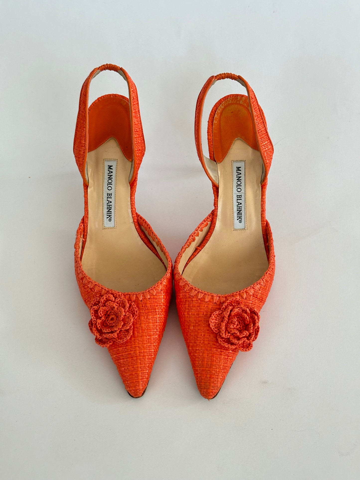 Manolo Blahnik Raffia Slingback (40)