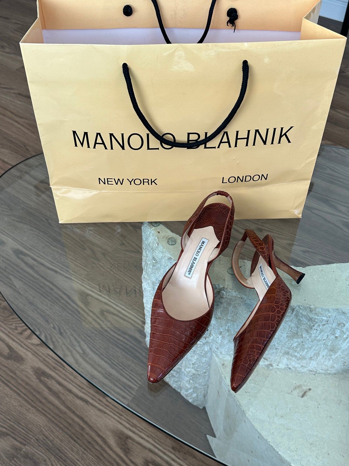 Manolo Blahnik Croc Slingback (40)