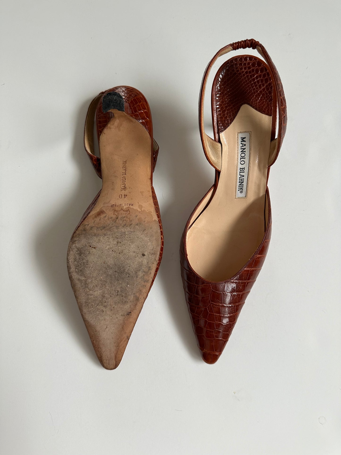 Manolo Blahnik Croc Slingback (40)