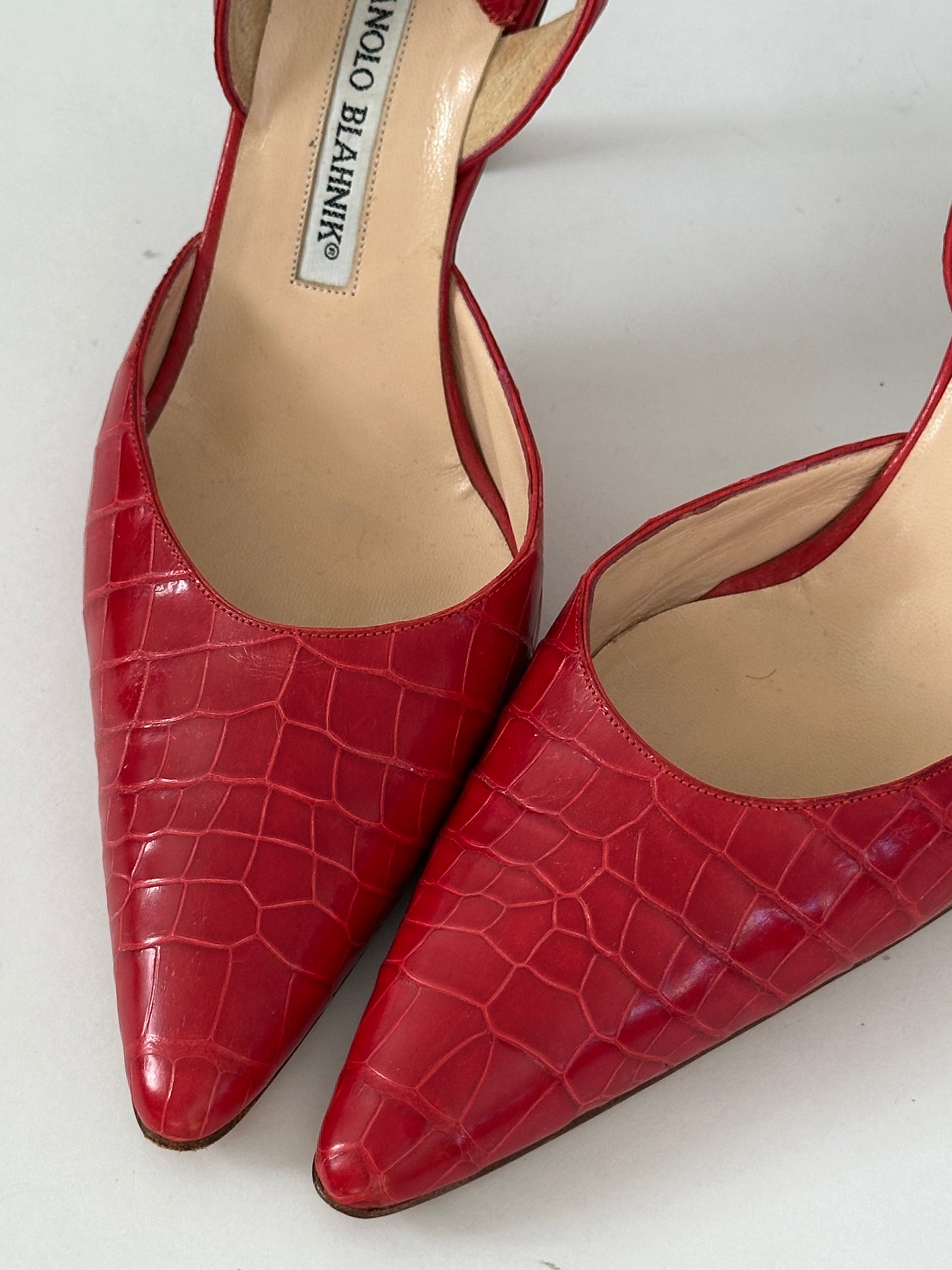 Manolo Blahnik Croc Slingback (38.5)