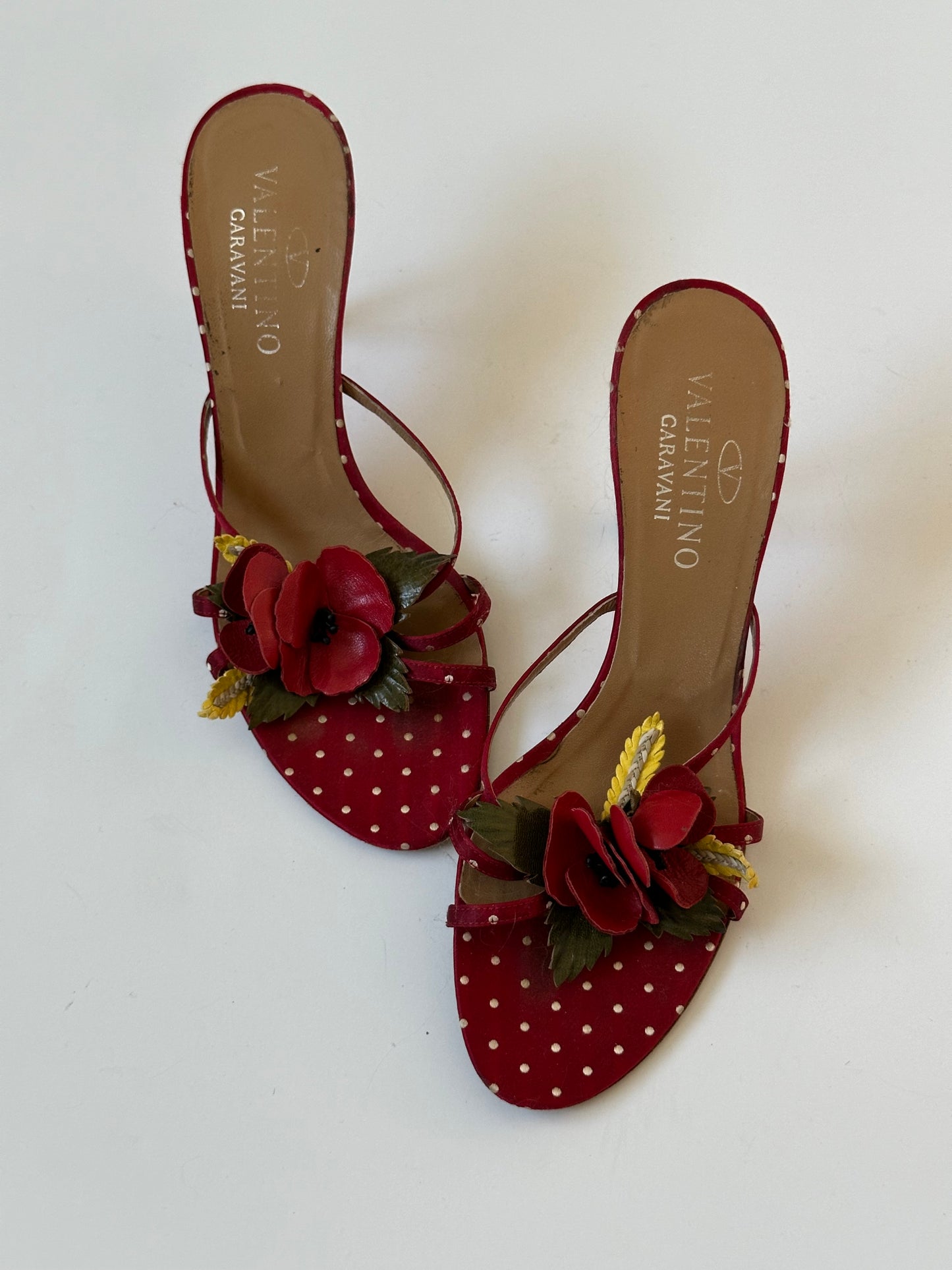 Valentino Polka Dot Floral Sandal (40)