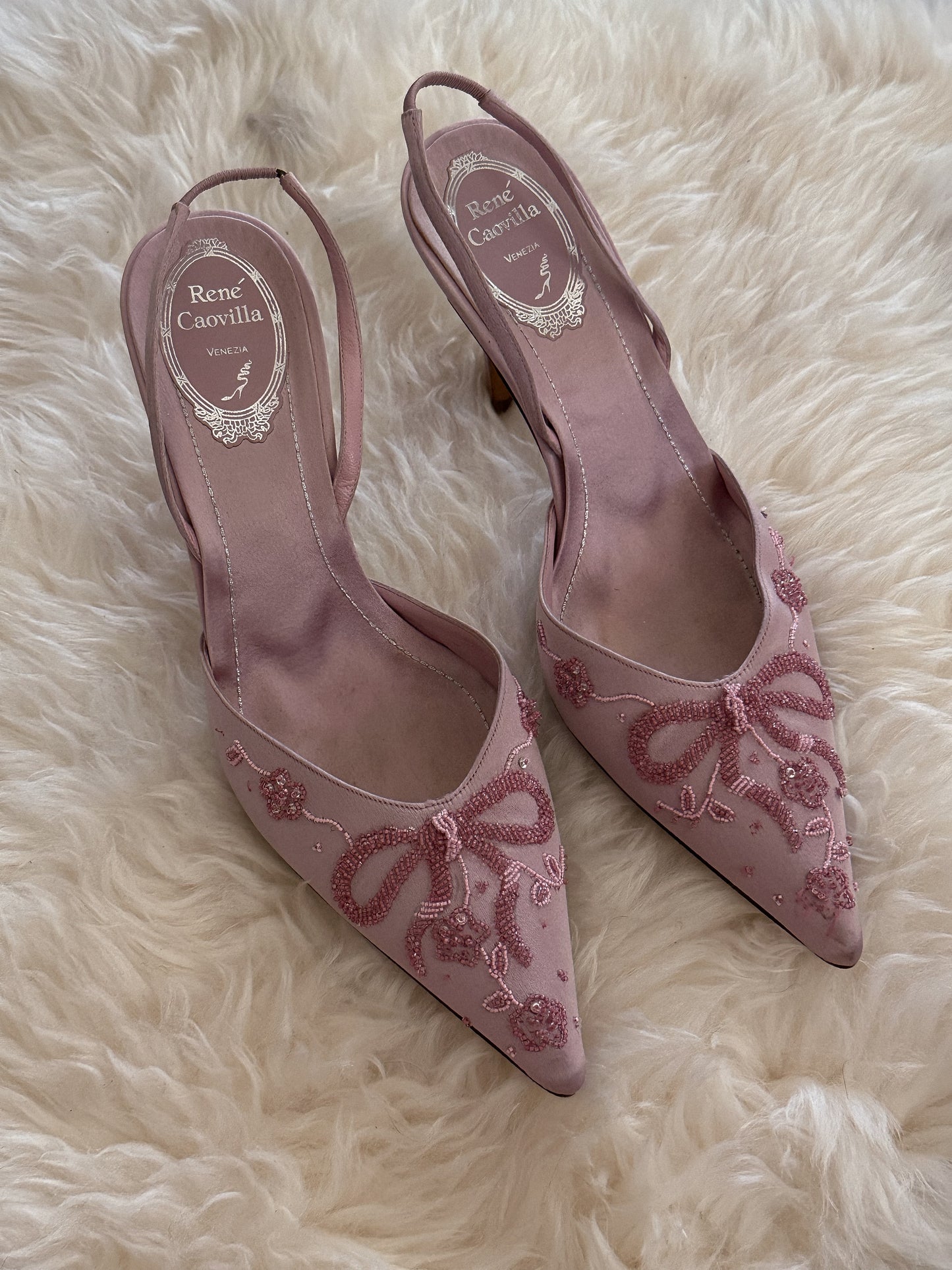 Rene Caovilla Beaded Slingback (38.5)