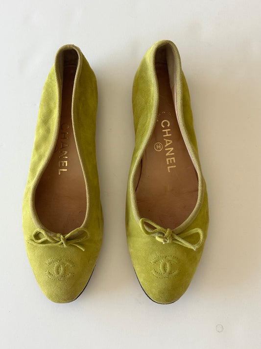 Chanel Lime Green Flats (38)