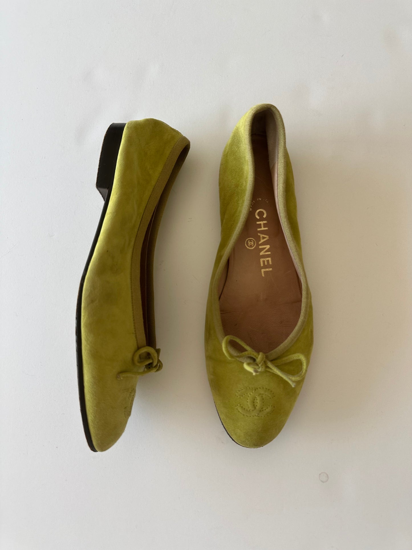 Chanel Lime Green Flats (38)