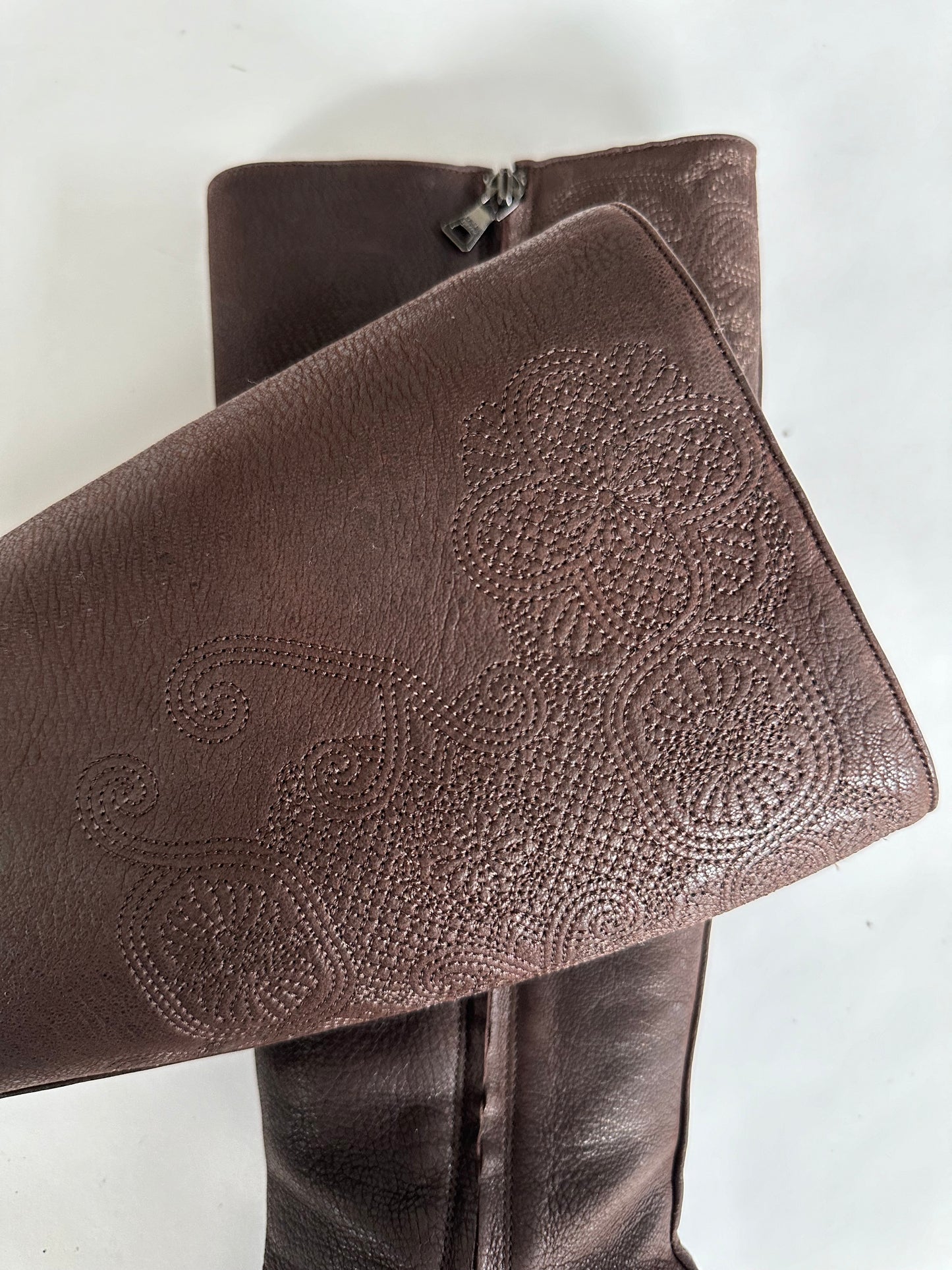 Prada Embroidered Boots (37.5)