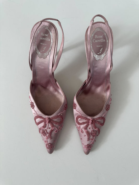 Rene Caovilla Beaded Slingback (38.5)