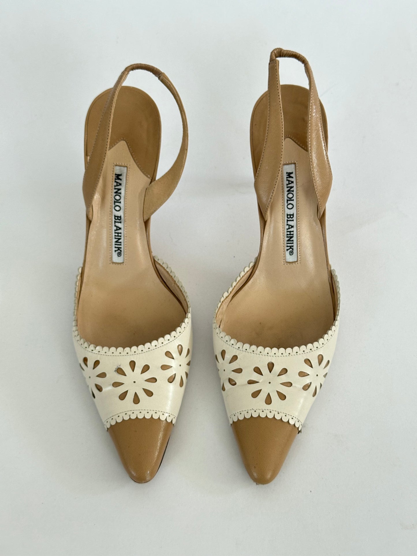 Manolo Blahnik Eyelet Slingback (36.5)