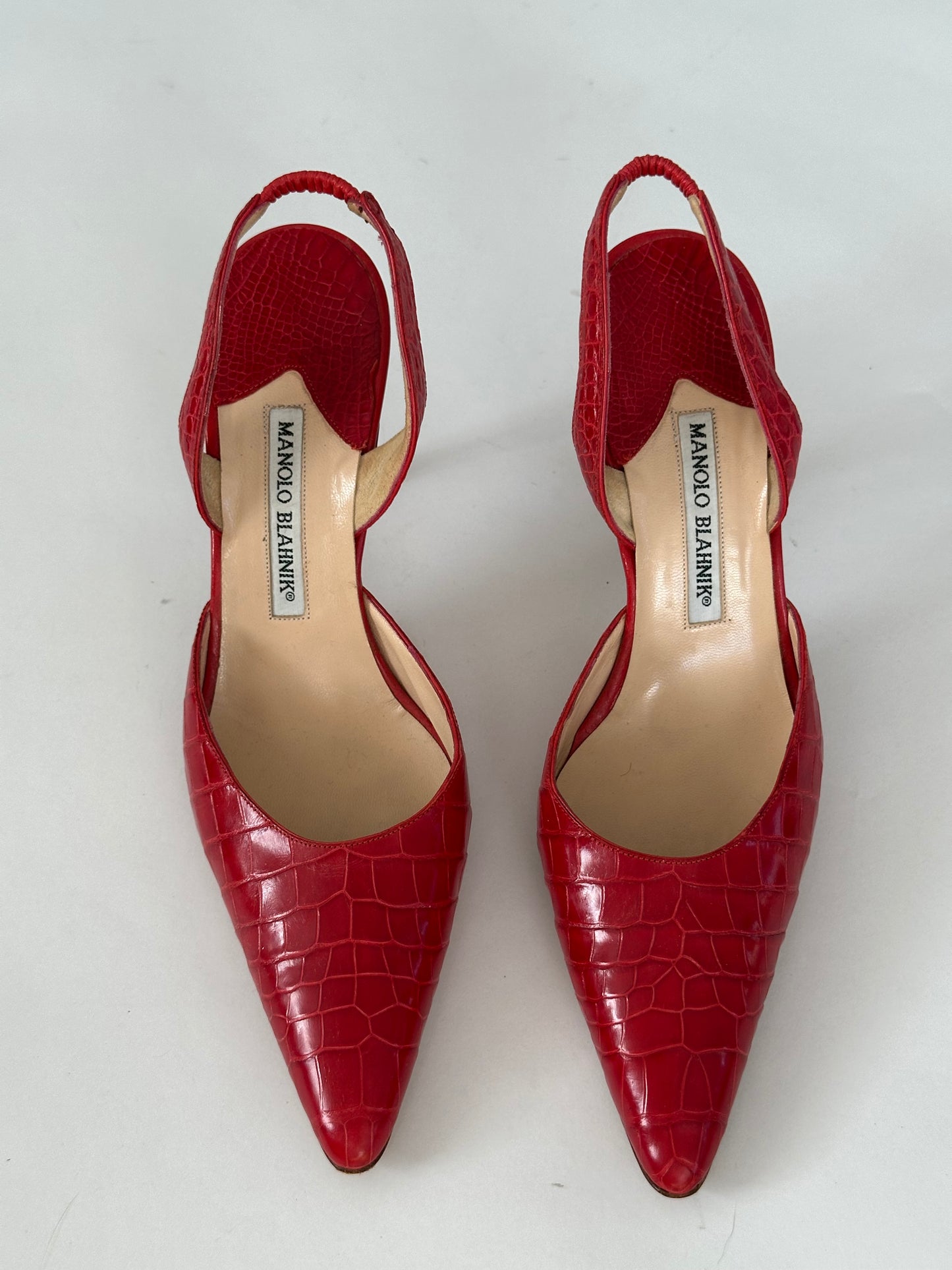 Manolo Blahnik Croc Slingback (38.5)