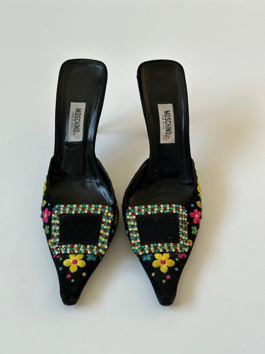 Moschino Floral Buckle Mule (38.5)