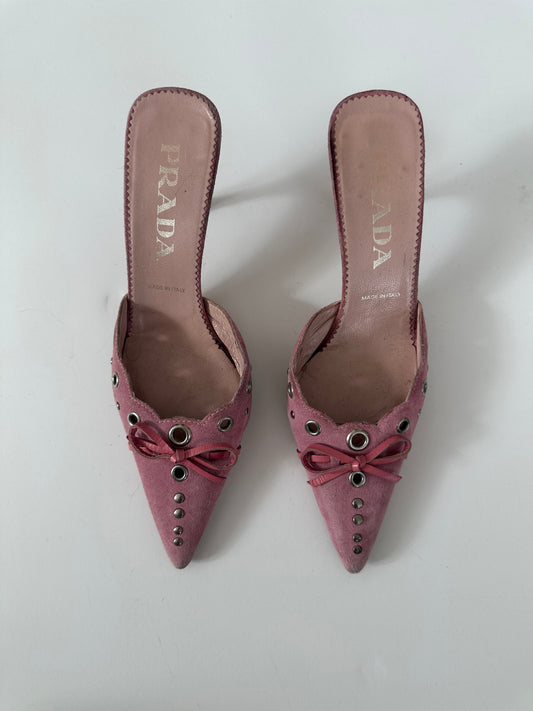 Prada Grommet Mules (35)