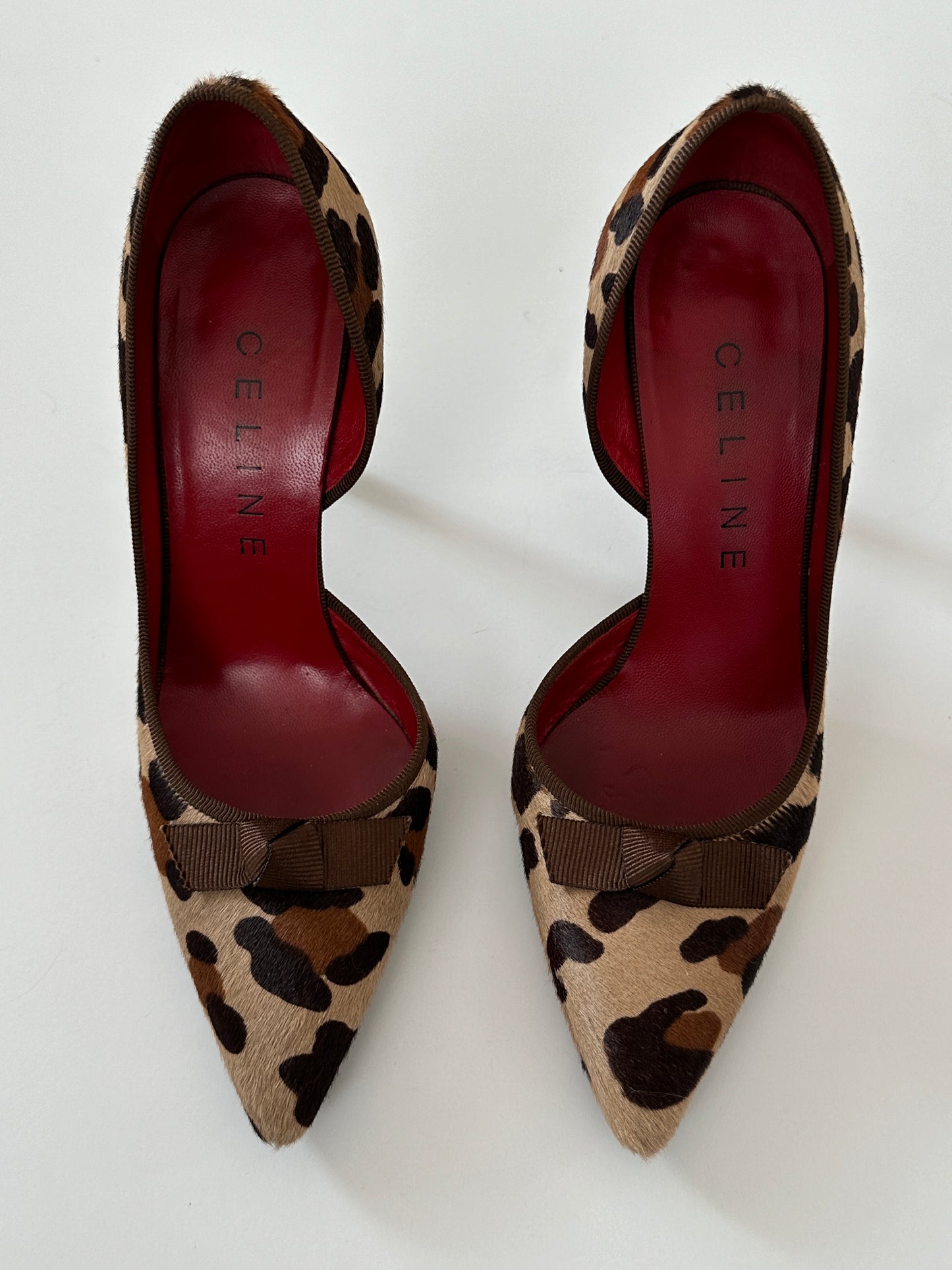 Celine Leopard ponyhair D’orsay pumps (36)