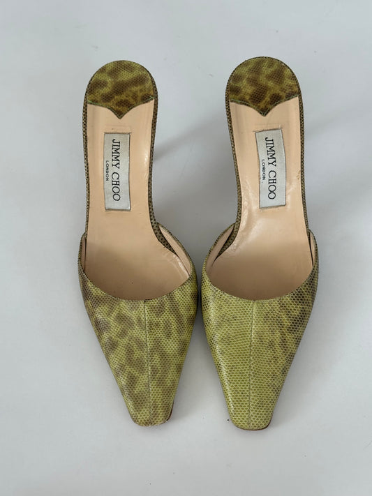 Jimmy Choo Lizard Mules (38)