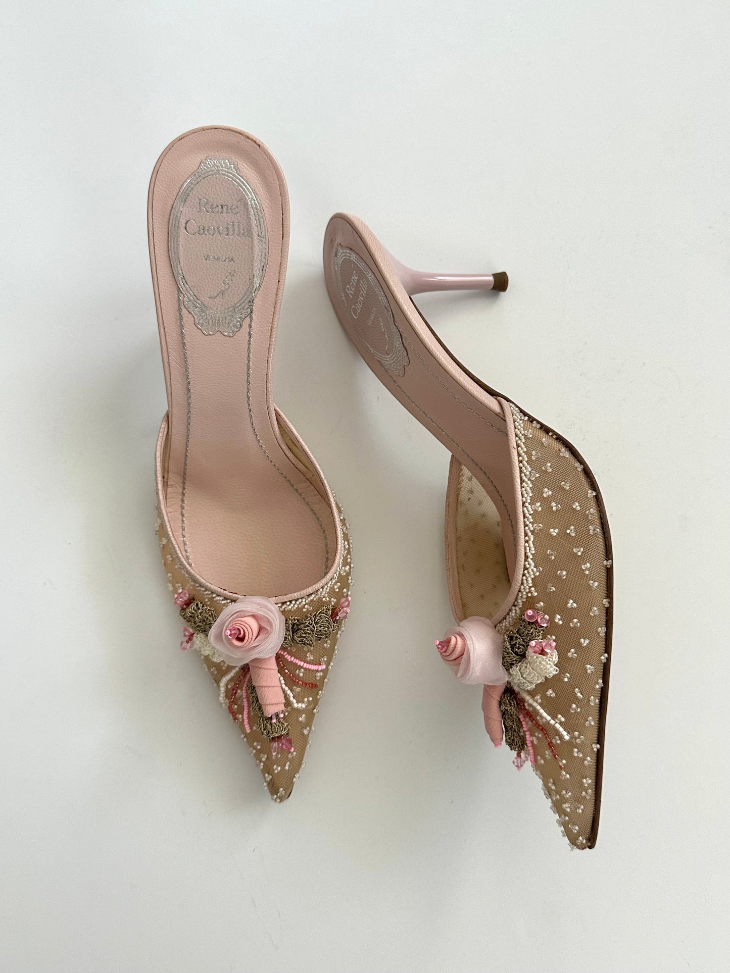 Rene Caovilla Rosette Mules (37)