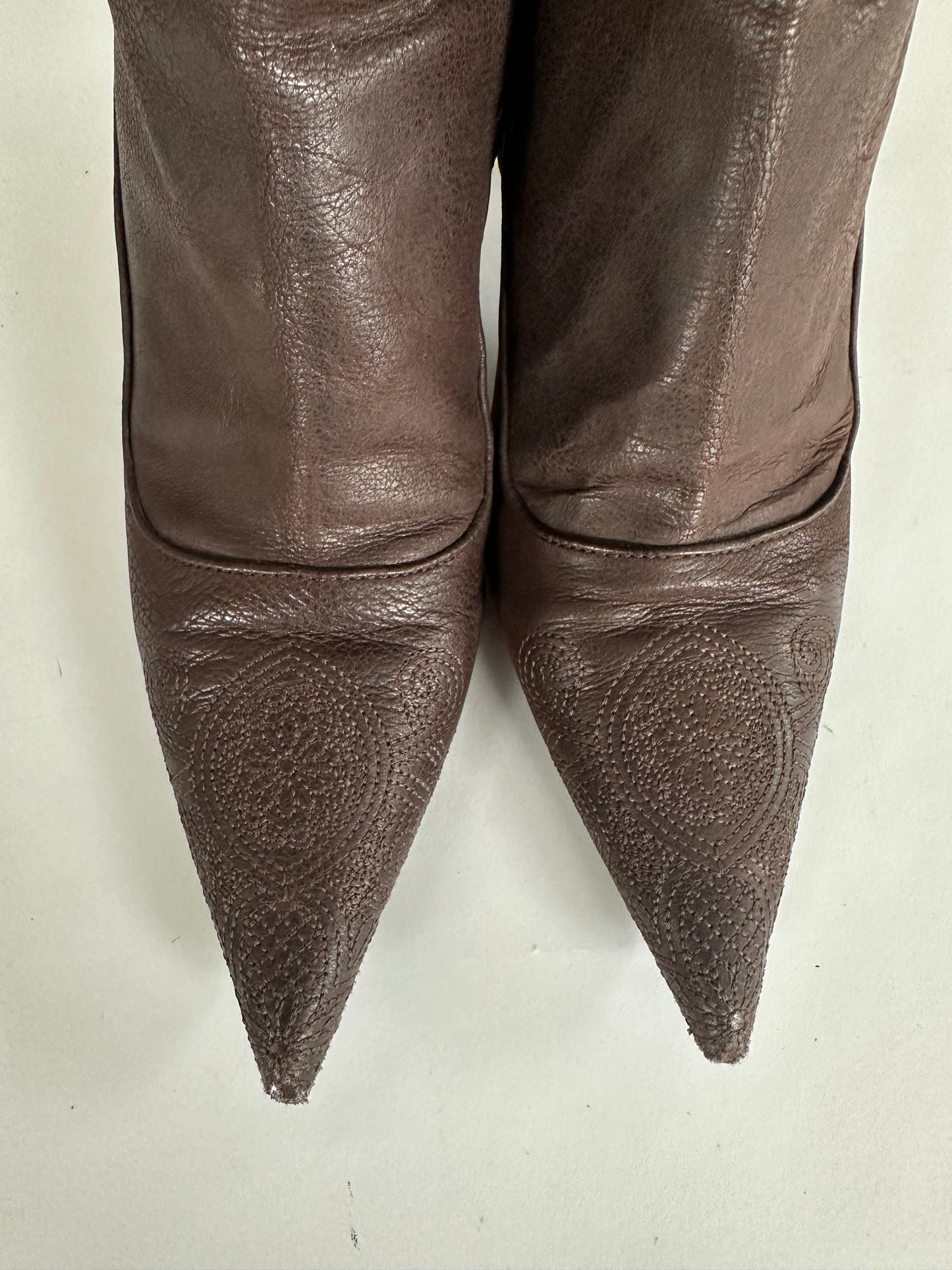 Prada Embroidered Boots (37.5)